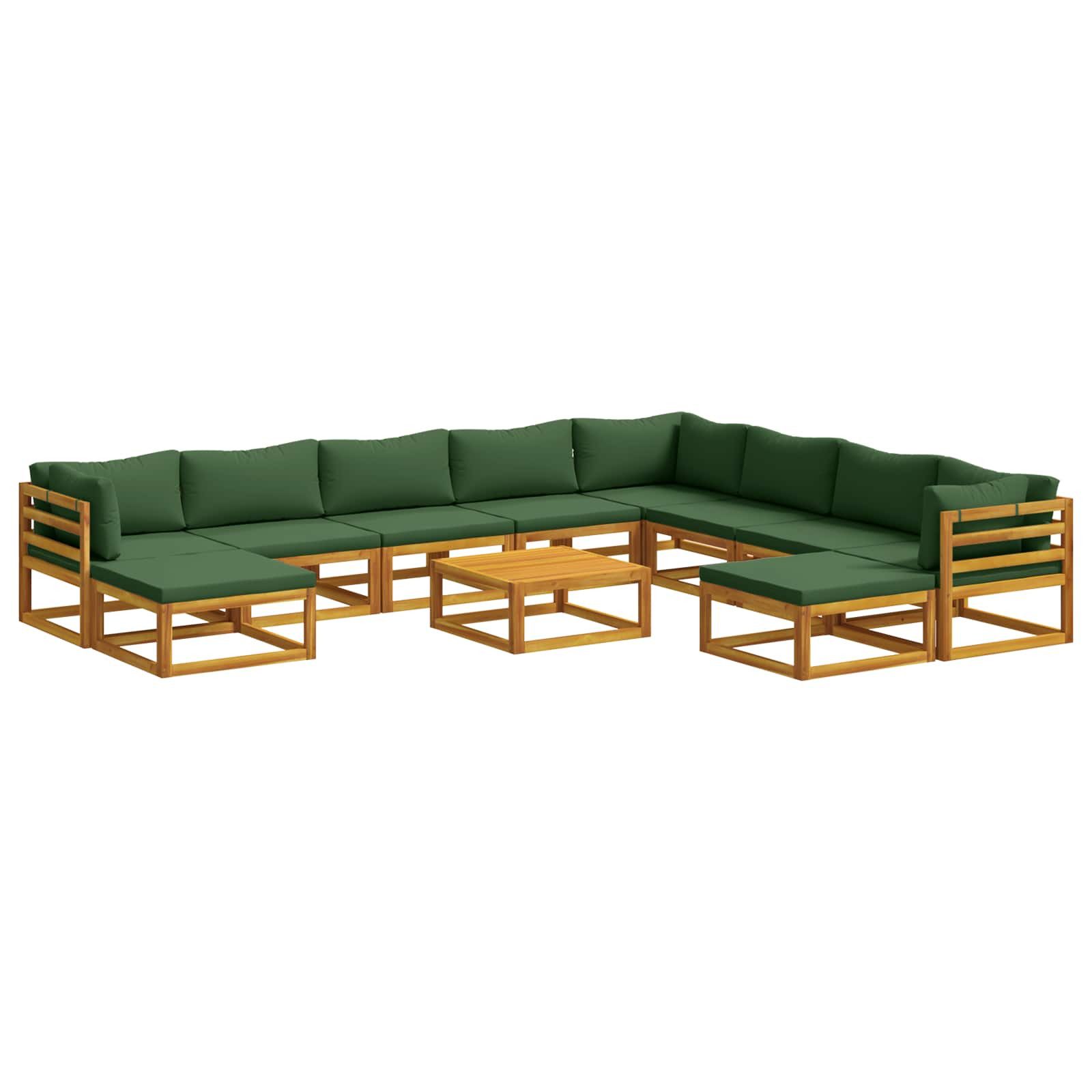 vidaXL Gartenlounge-Set Sofa-Set 11 stk. Natur Massivholz, (11-tlg)