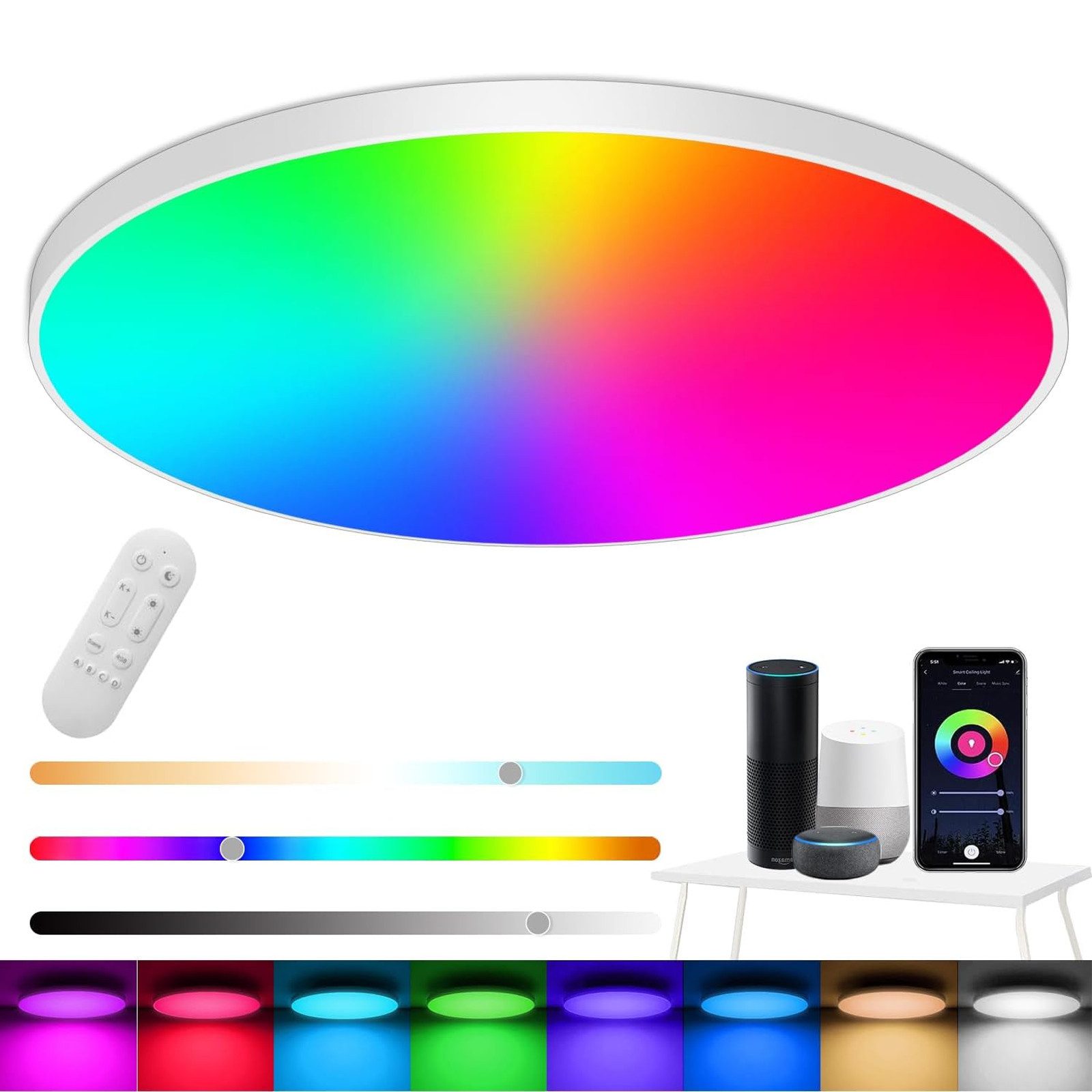 BlingBin LED Deckenleuchte RGB Dimmbar, 24W günstig online kaufen