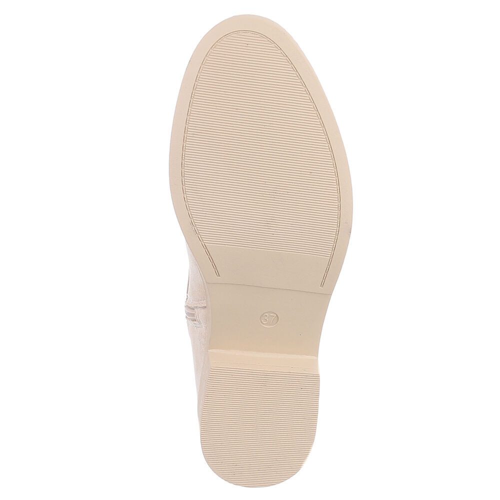 Ital-Design Damen Schnürstiefelette mit Häkel-Details für Alltag und Freizeit Sommerboots (91154512) Blockabsatz Schnürstiefeletten in Beige