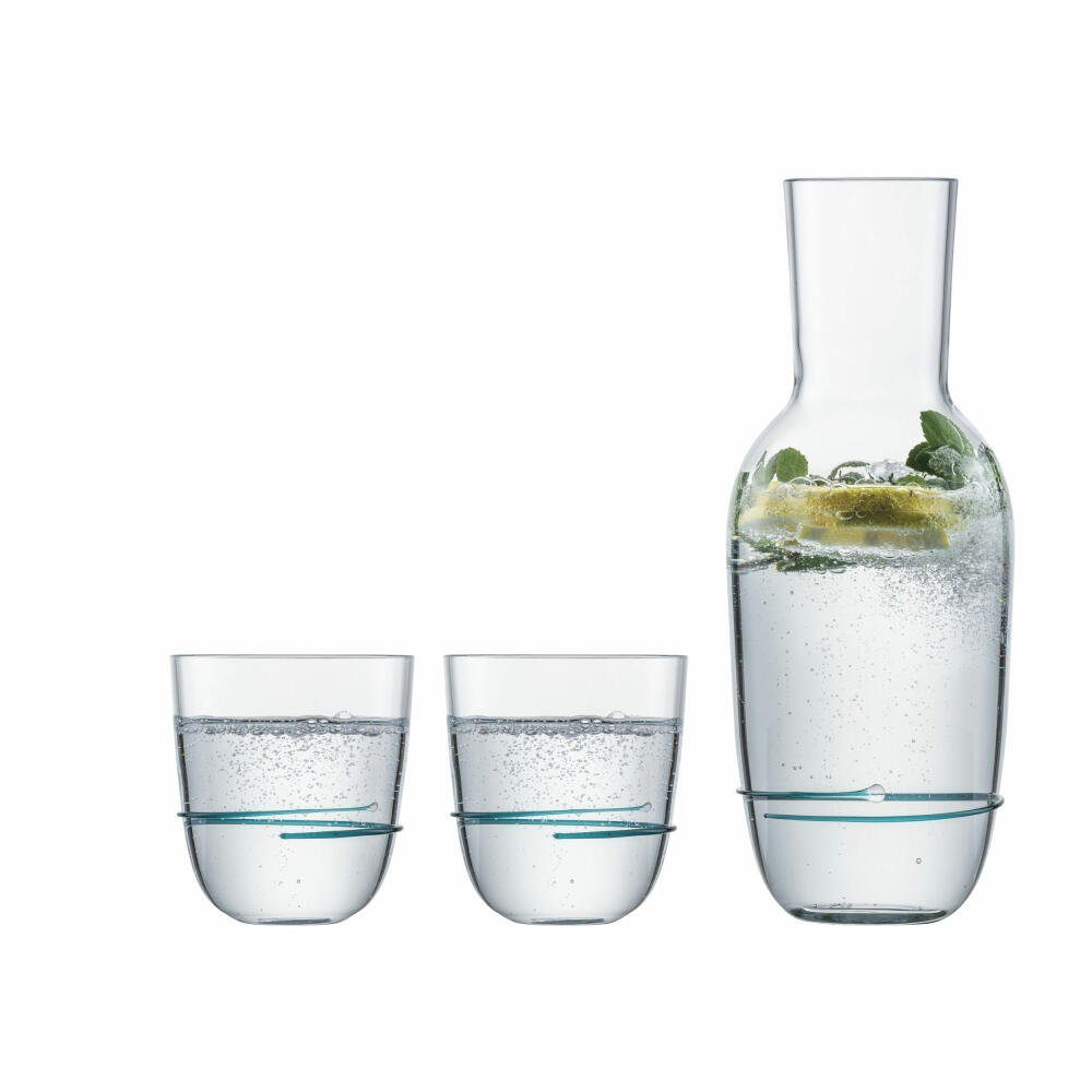 Zwiesel Glas Gläser-Set Aura Smaragdgrün, 3-tlg., Glas, Karaffe mit 2 Bechern