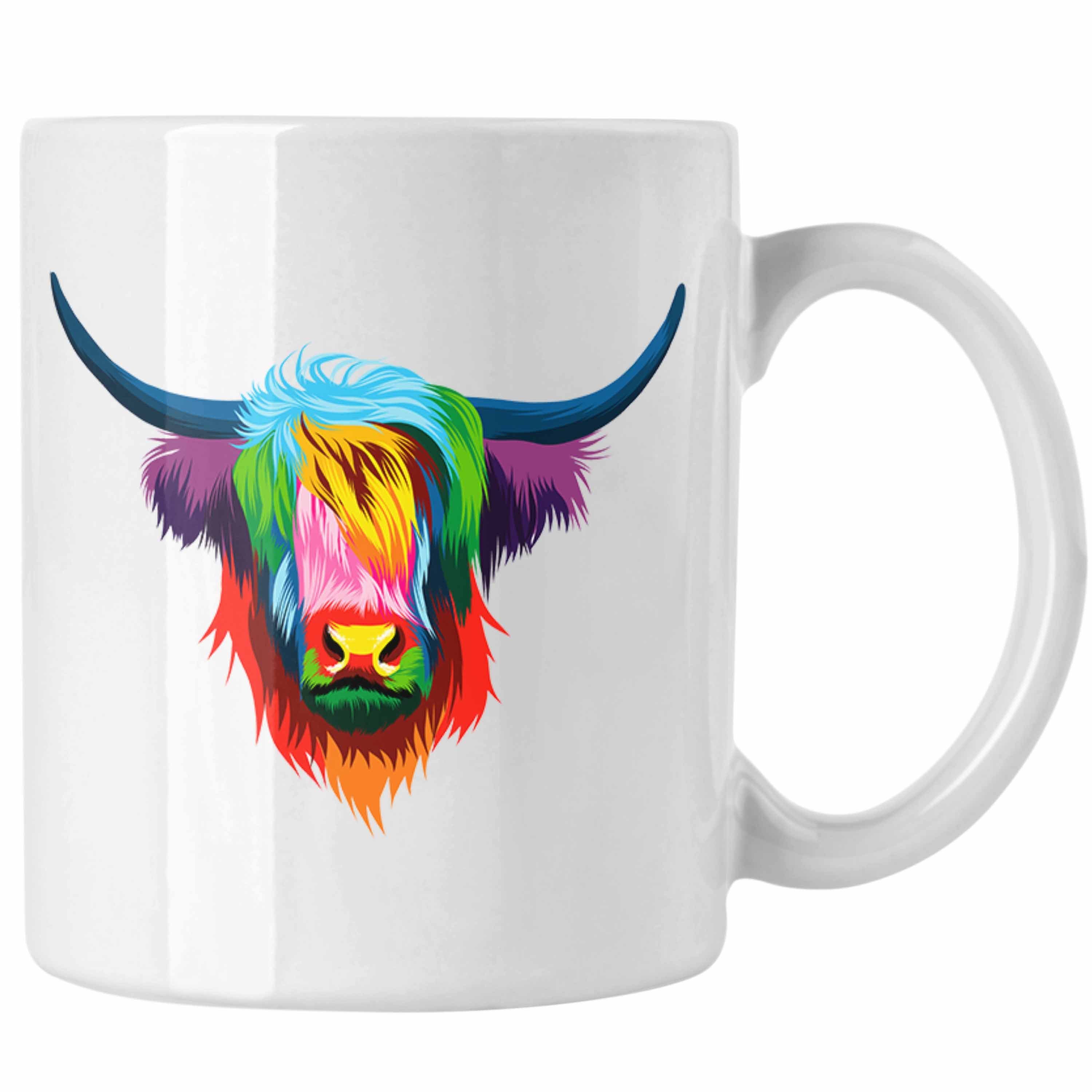 Trendation Tasse Trendation - Bison Tasse Geschenk Bunte Farben Bison-Liebhaber Geschenkidee Weiss