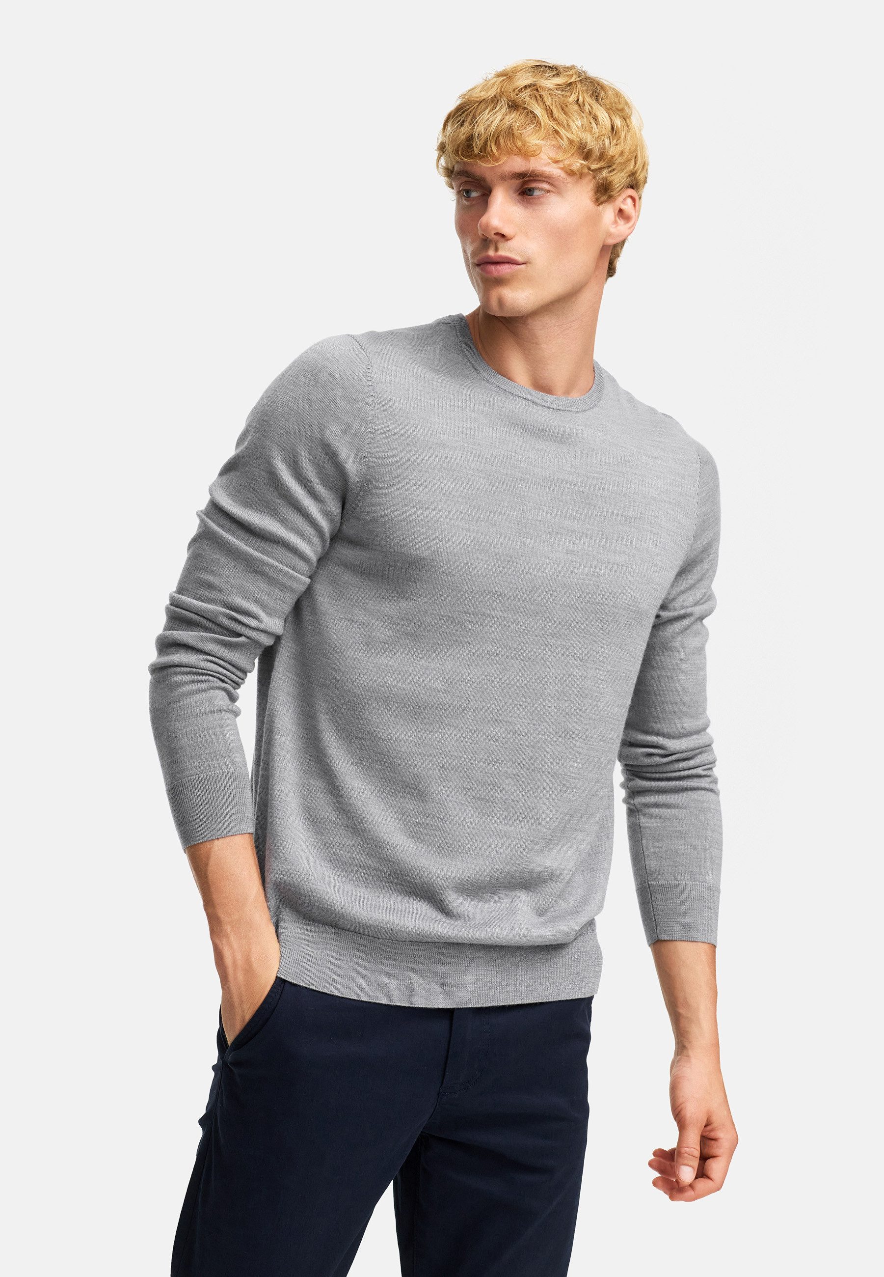 Kronstadt Strickpullover Herren KSJohannes Strickpullover Herrenpullover aus 100% Merinowolle mit Rundhalsausschnitt
