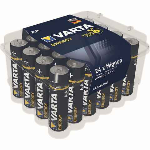 VARTA Batterien Alkaline ENERGY, Mignon LR06 (AA), Packung: 24 Stück Batterie, Single Press Out