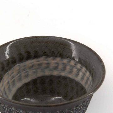 teayumi Tasse NANBAN MISHIMAZUME Tokinoyunomi Keramiktasse 140 ml Schwarz Blau