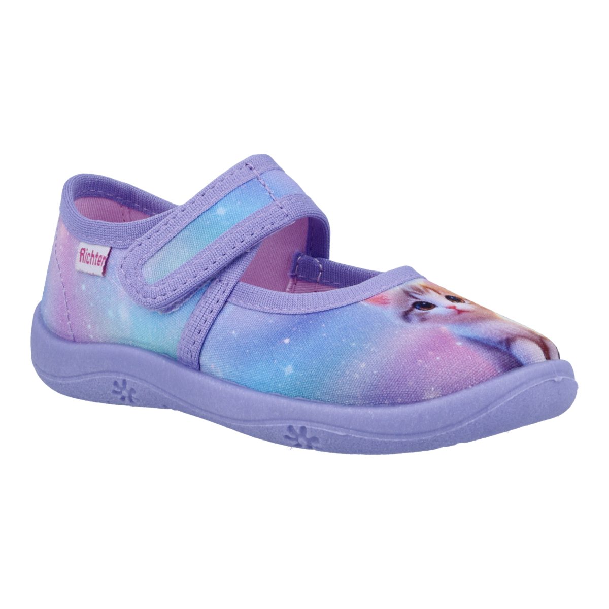 Richter Mia Hausschuh Kinderschuh mit seitlichem Label, Größenschablone zum Download