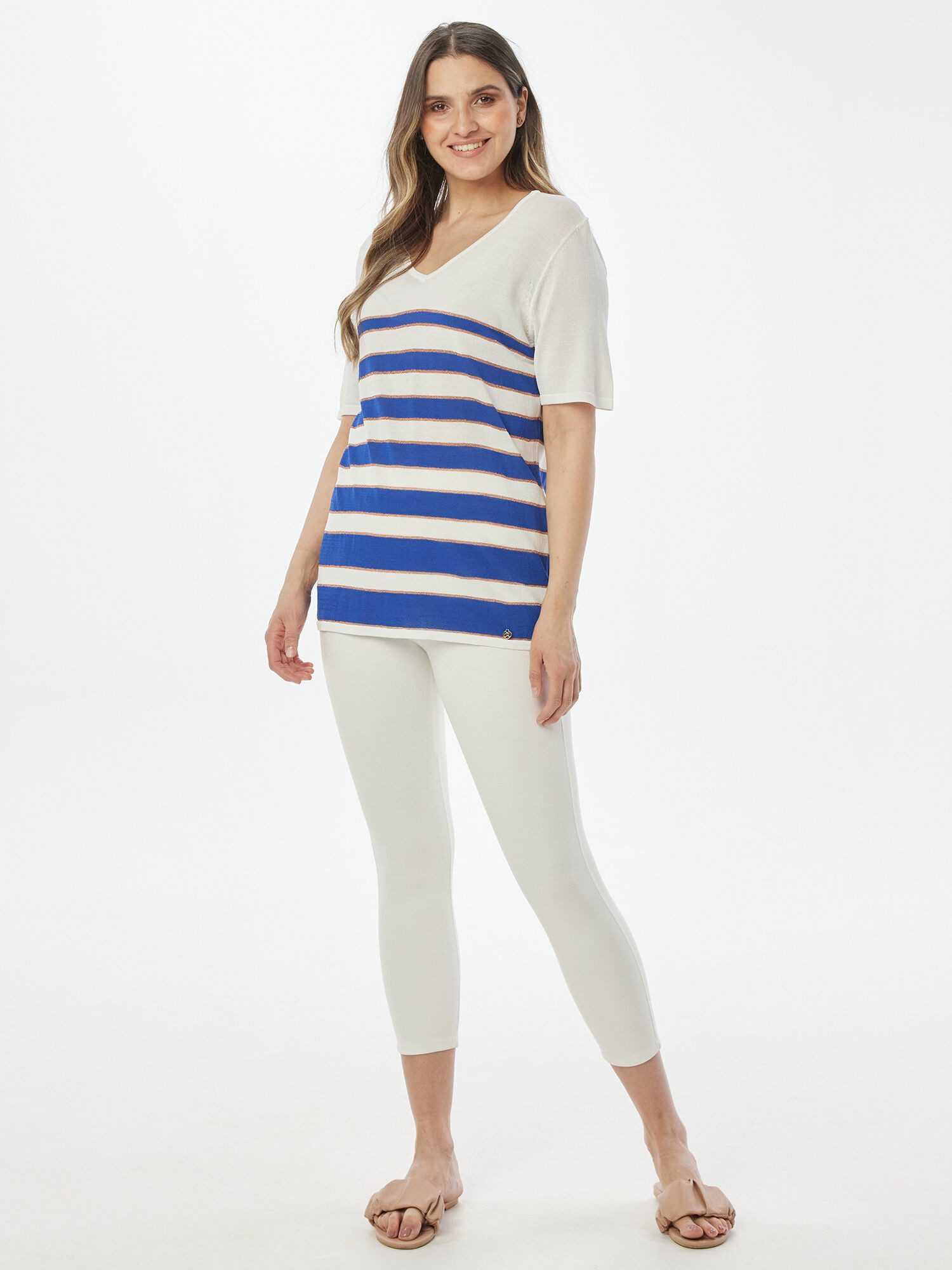 Christian Materne Kurzarmpullover Pulli Halbarm Figurumspielend in Bouclé Garn