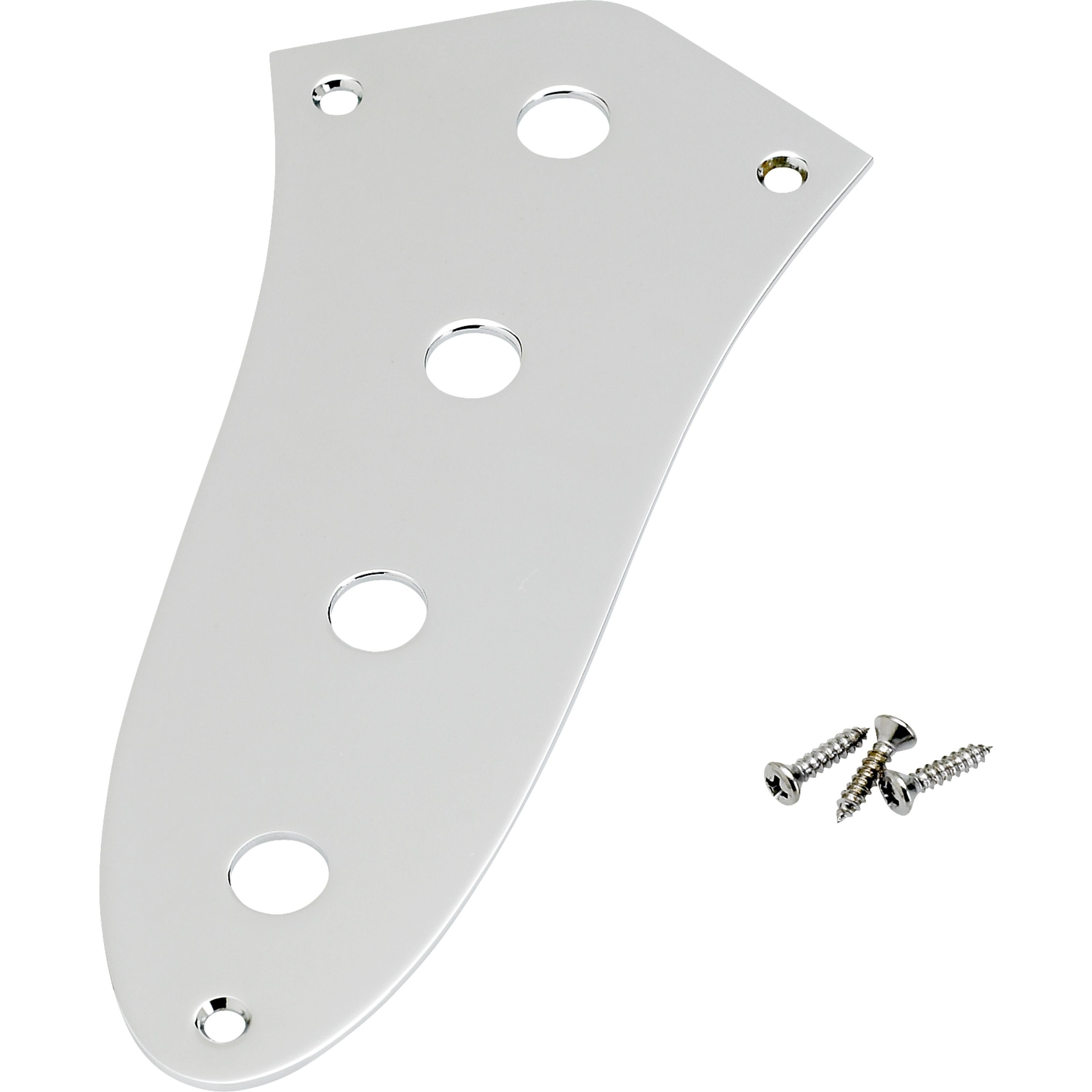 Fender E-Bass, Control Plate Jazz Bass 4-Hole Chrome, Tuning Parts für Bässe, Abdeckplatten & Abdeckkappen, Control Plate Jazz Bass 4-Hole Chrome - Bass-Ersatzteil
