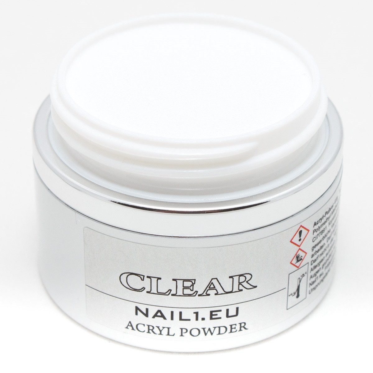 Nail1.eu Nageldesign Zubehör Klares PROFI Acryl-Pulver CLEAR 100ml/82g, Acryl-Puder, Acryl Powder