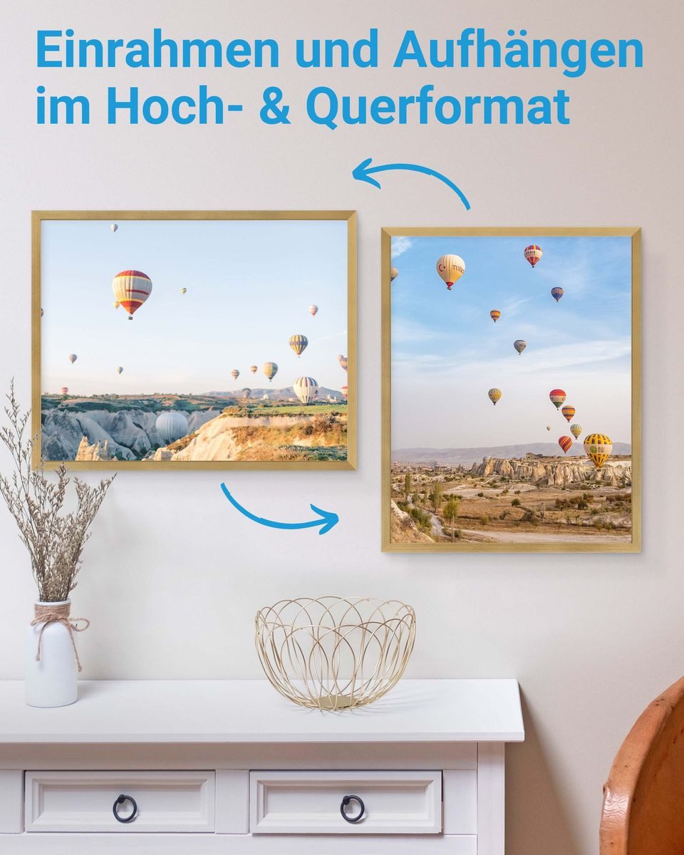 PHOTOLINI Bilderrahmen modern mit bruchsicherem Acrylglas, Holz MDF für Fotos & Poster, für 1 Bilder (1 Einzelrahmen), Posterrahmen 40x50 cm zum Aufhängen – Bild 4 von 5