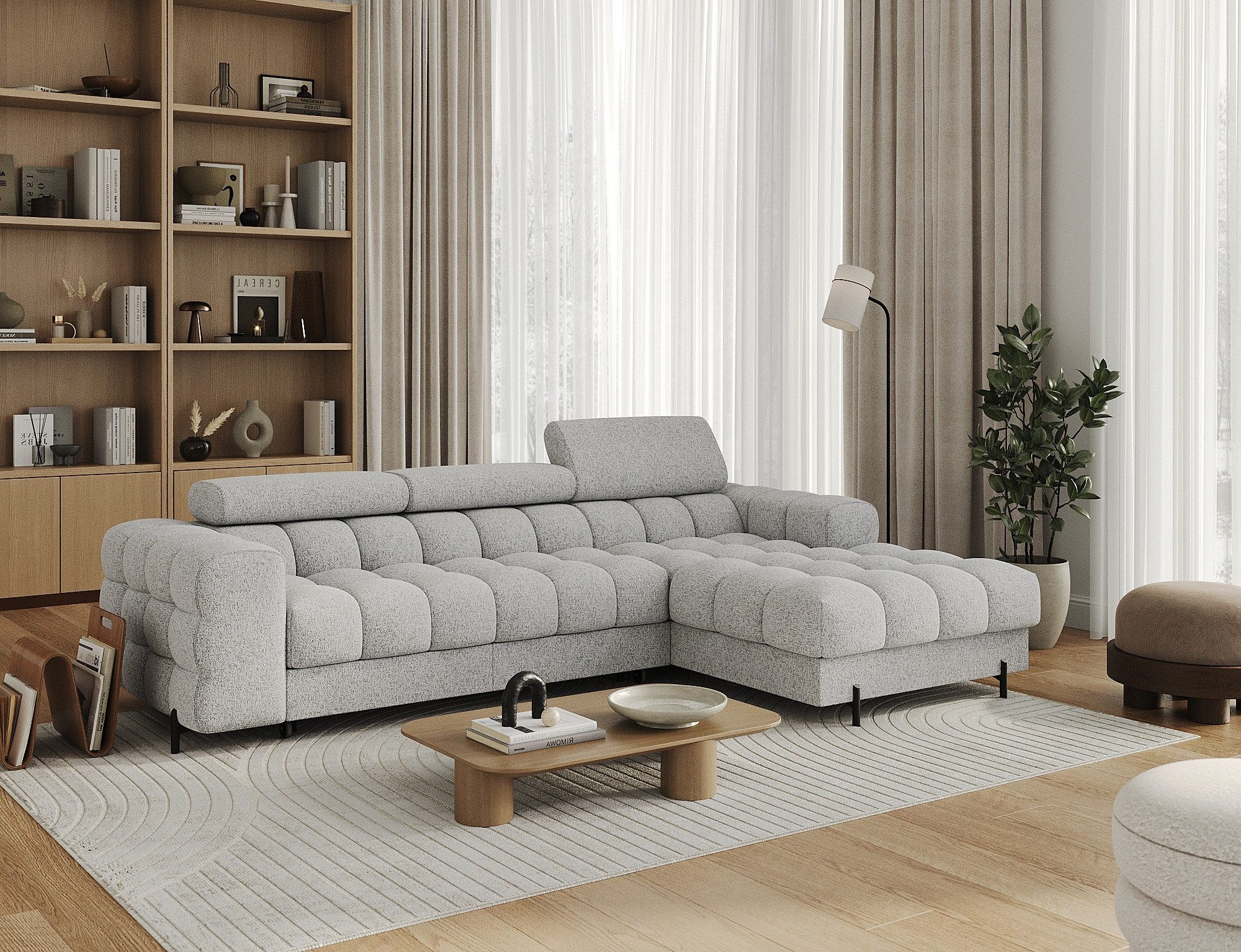 yourhouse24 Ecksofa L-Form Felro mit Schlaffunktion günstig online kaufen