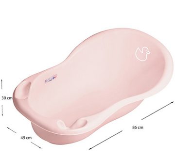 Tega-Baby Babybadewanne 5 Teile SET – DUCK - Rosa - - - Badeset Baby Wanne 86 cm, (Premium.S –Set 5 tlg Made in Europe), = BABYWANNE + BADESITZ + TÖPFCHEN + WC AUFSATZ + HOCKER