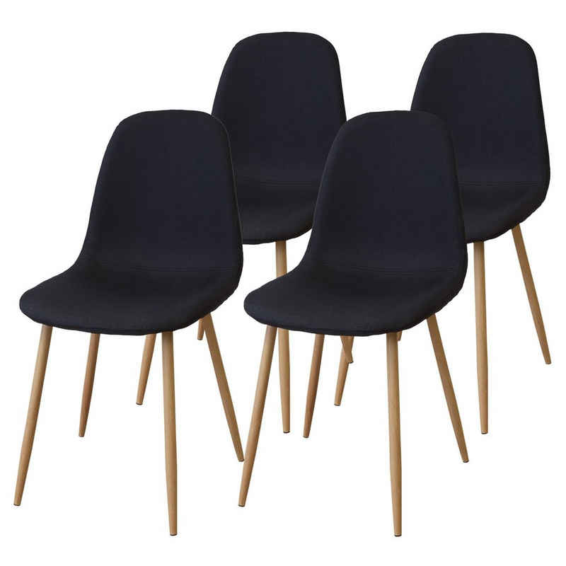 Albatros International Esszimmerstuhl Esszimmerstühle 4er Set FANO schwarz - Komfortabler Polsterstuhl für Modernes und Stilvolles Design am Esstisch - Küchenstuhl oder Stuhl Esszimmer mit hoher Belastbarkeit bis 110kg