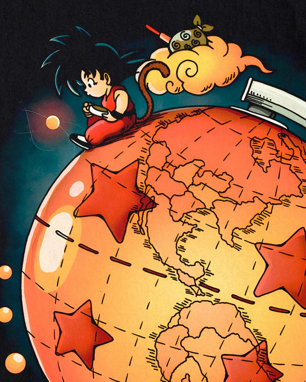 style3 T-Shirt Saiyan Globe super dragonball günstig online kaufen