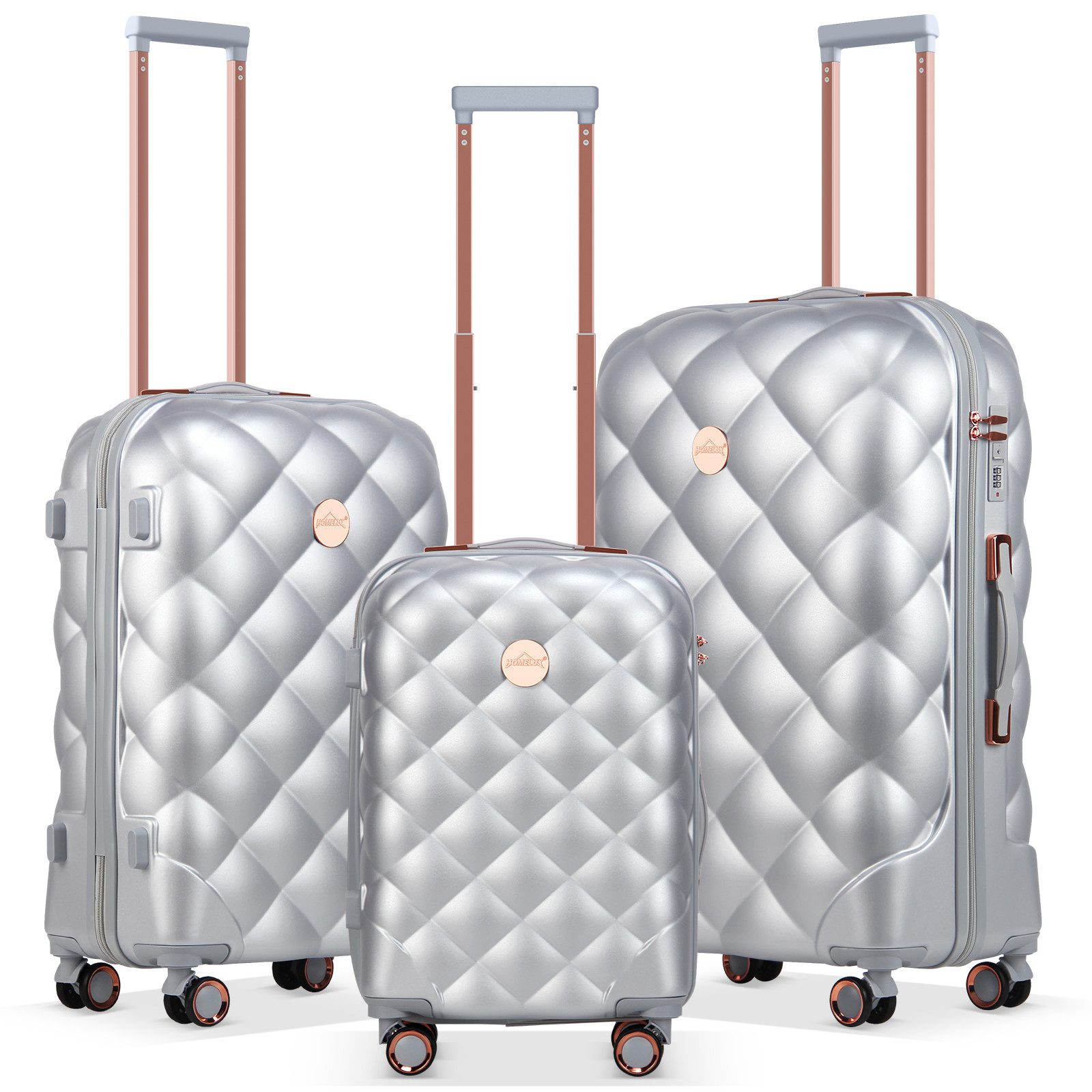 HOMELUX Kofferset Kofferset Reisekoffer 3er Set Hartschalen Koffer Trolley Set, (set, 3), Rollkoffer Trolley Hartschalen koffer Set - M-L-XL