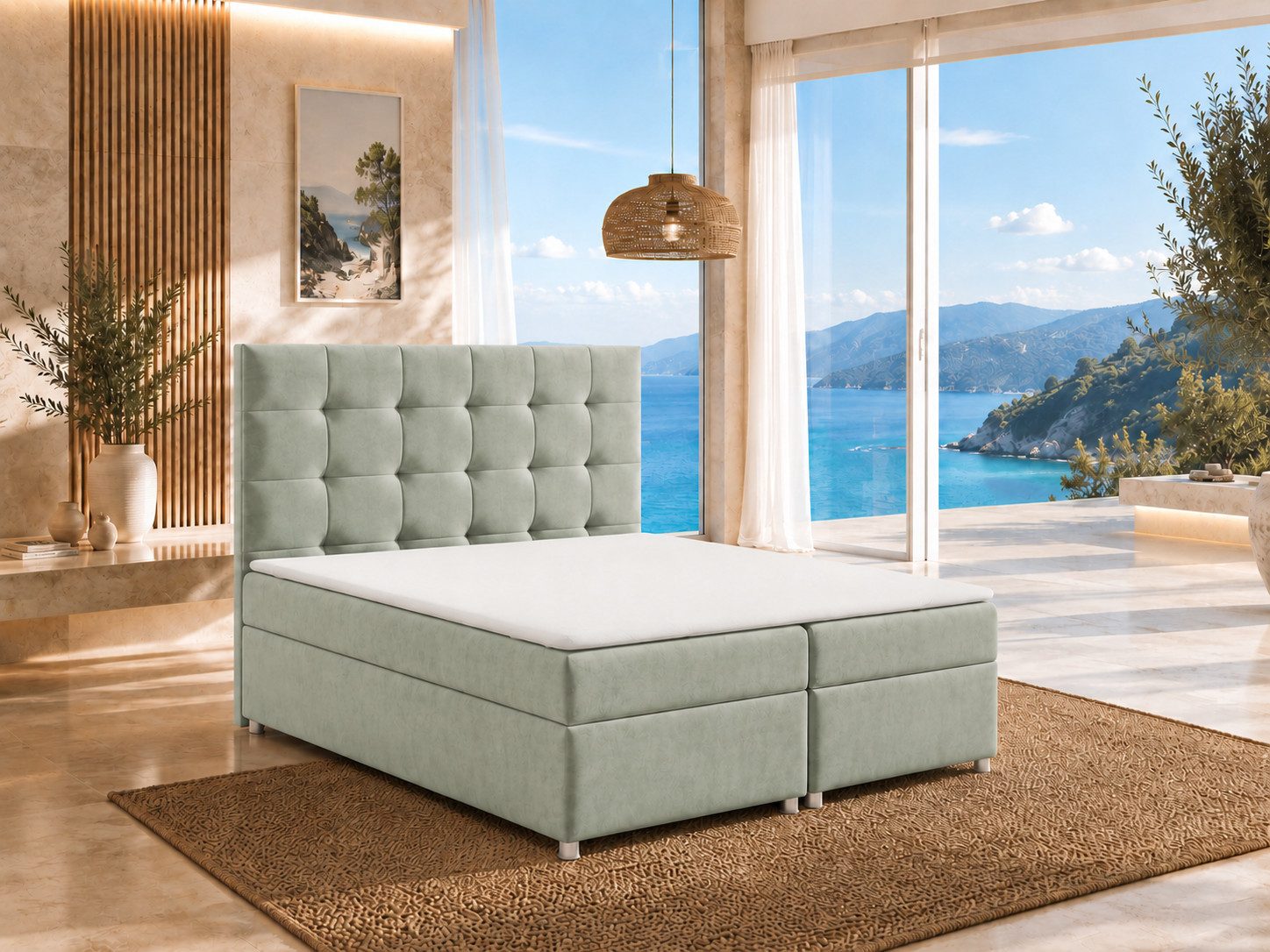 Best for Home Boxspringbett mit Bettkasten Doppelbett mit Stauraum Trinity K-12 Komfort Topper (140x200 160x200 180x200 200x200 cm), Handwerksqualität, TOP Preis-Leistungs-Verhältnis