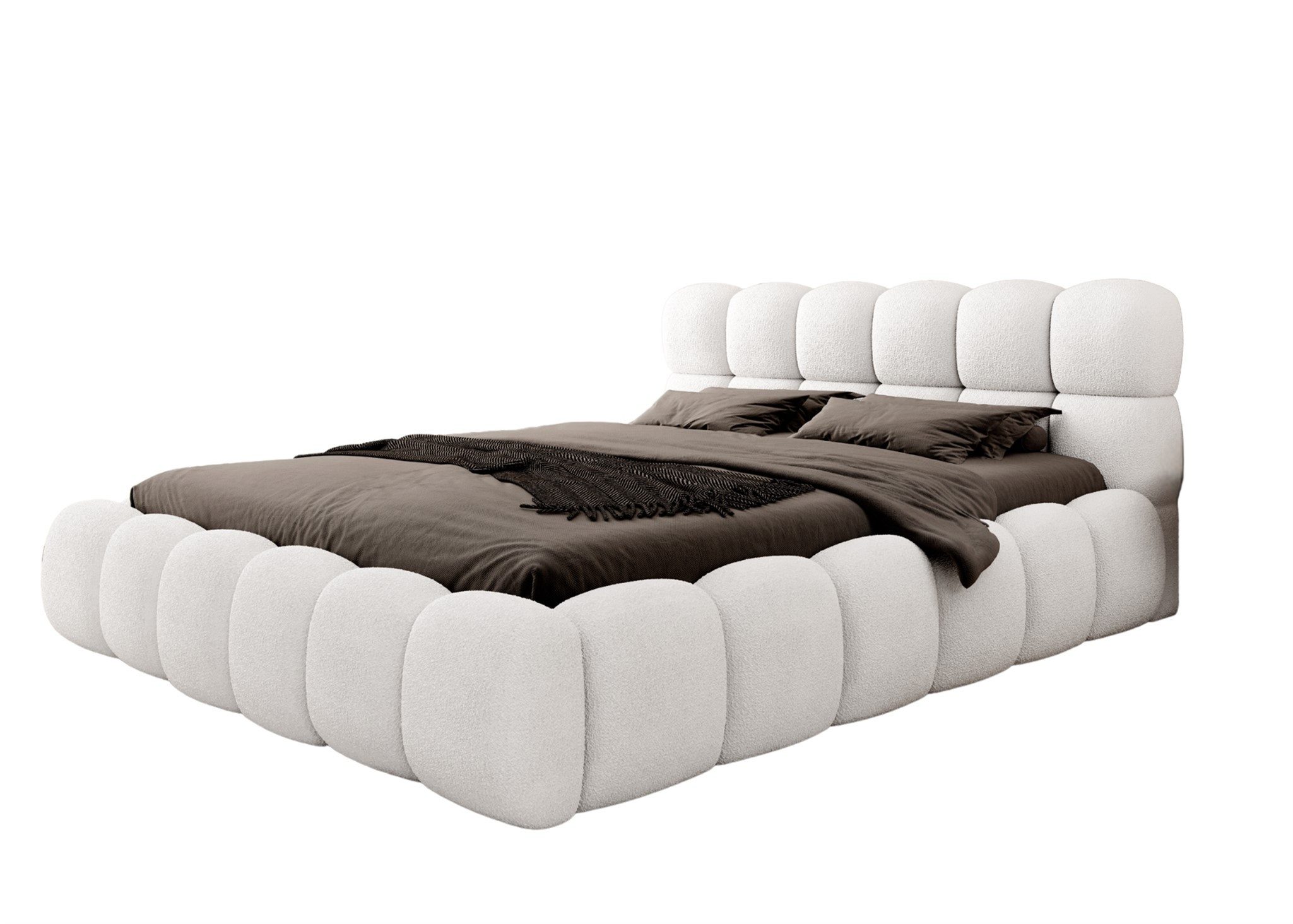 Fun Möbel Polsterbett Bett AURELIA in Stoff Ascot / Speed Versand (Mit oder ohne Matratze), Speed Versand