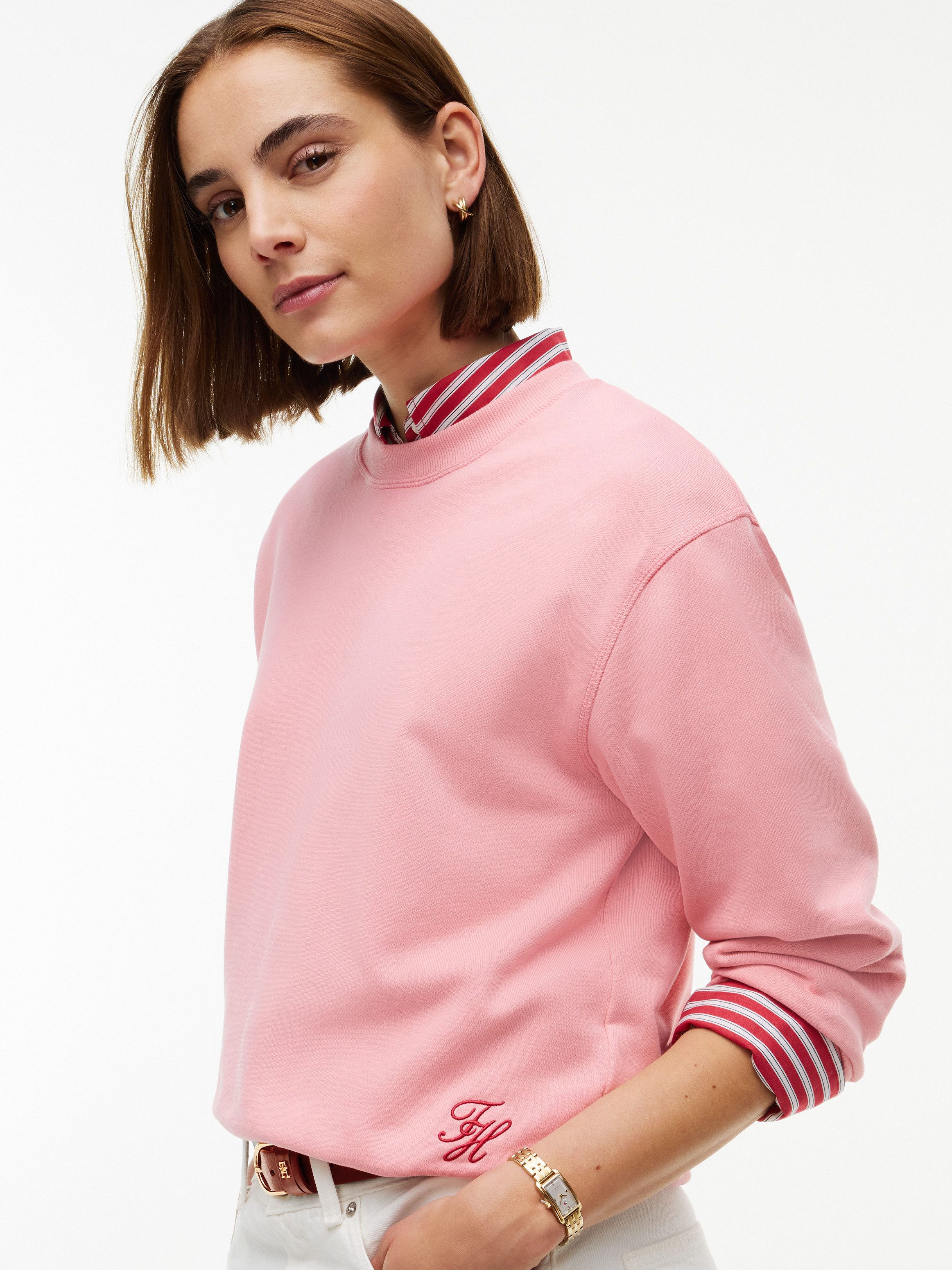 Tommy Hilfiger Sweatshirt SCRIPT TERRY MDRN C-NK SWTSHIRT Baumwolle