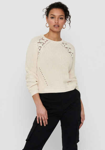 Only Rundhalspullover »ONLMAGA L/S LACE PULLOVER KNT NOOS« mit Spitze