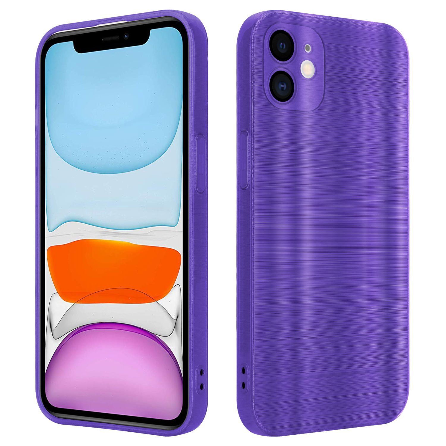 Cadorabo Handyhülle für iPhone 11 Hülle Apple iPhone 11, Schutzhülle - TPU Silikon Hülle - im Brushed Design