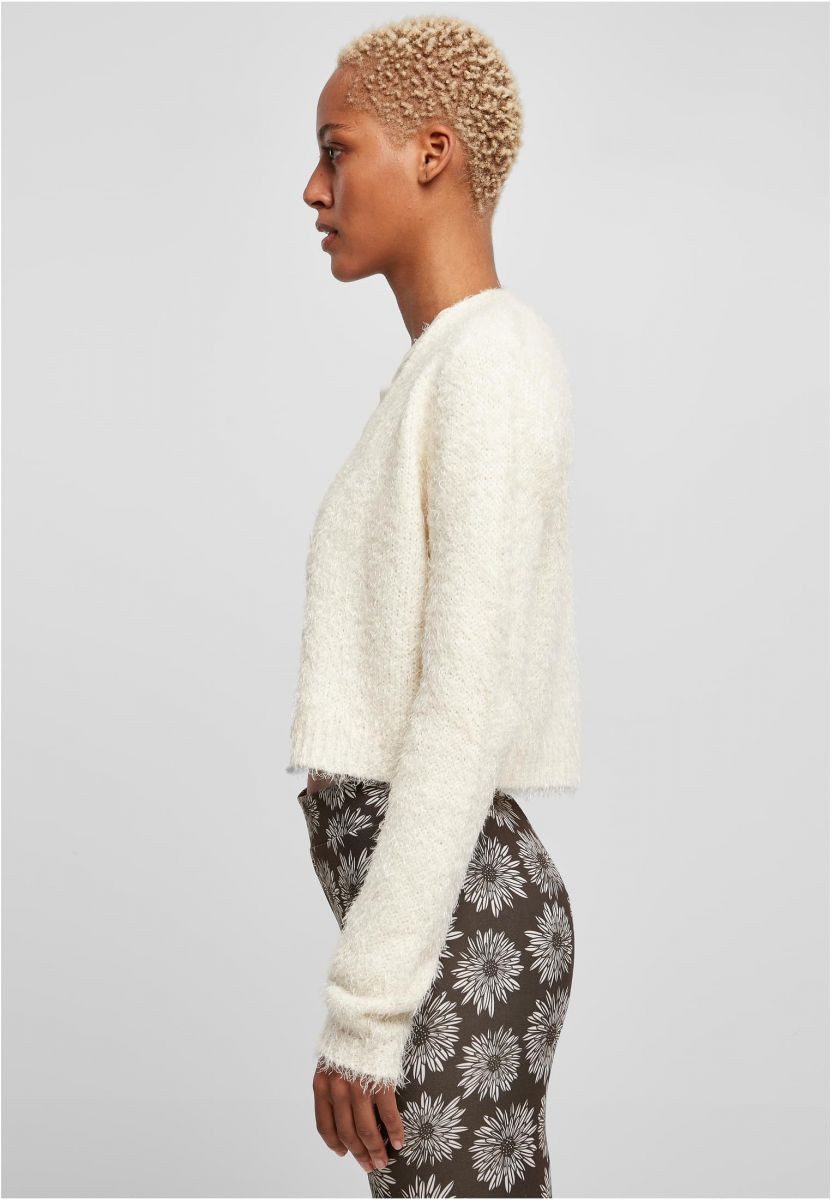 URBAN CLASSICS Cardigan Ladies Cropped Feather Cardigan XS bis 5XL günstig online kaufen