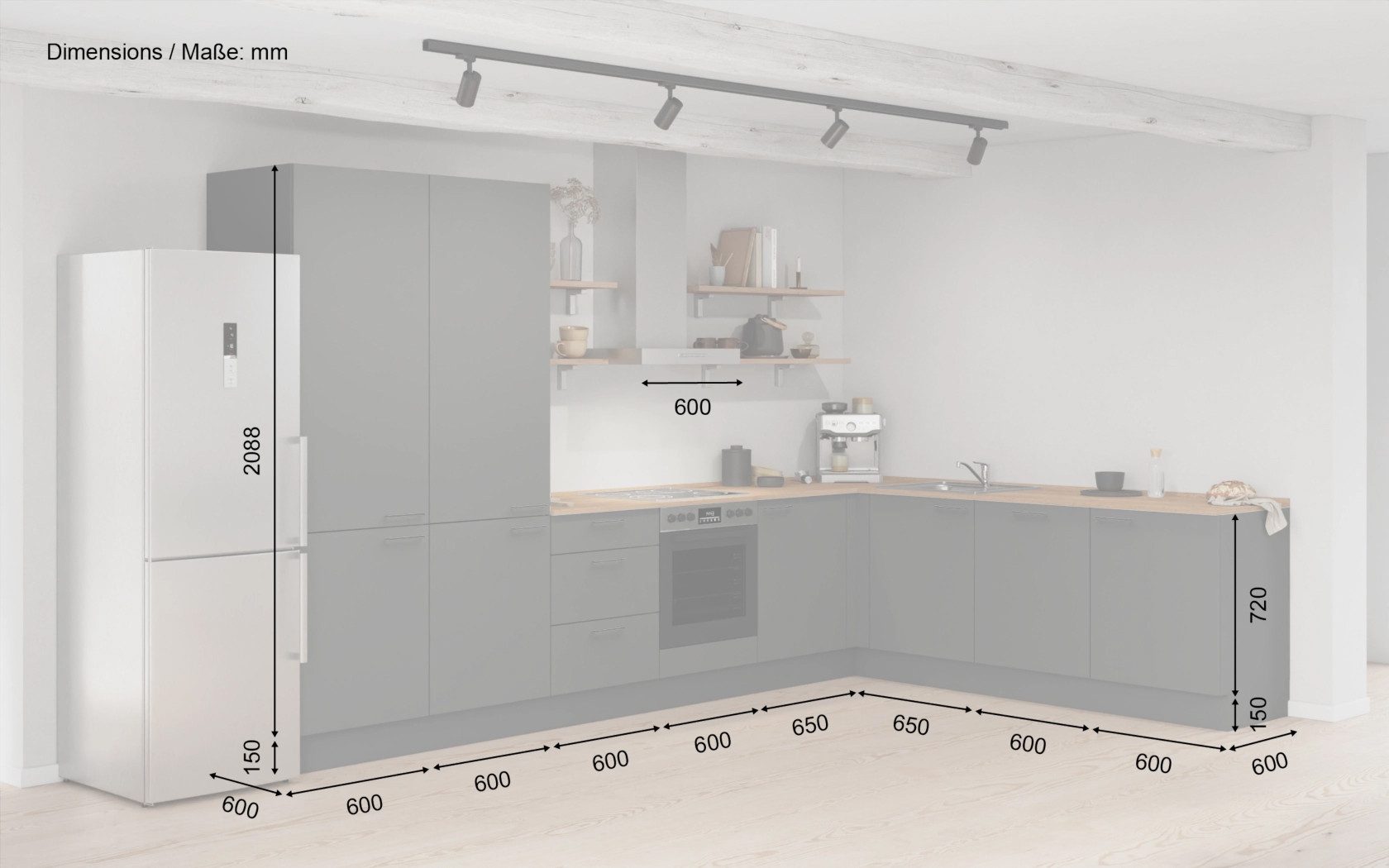 nobilia® Winkelküche Alma, individuell anpassbar, gratis Küchenplanung mit Profis, (Breite 613.2 cm), vormontiert, wahlw. mit E-Geräten, inkl. Lieferung