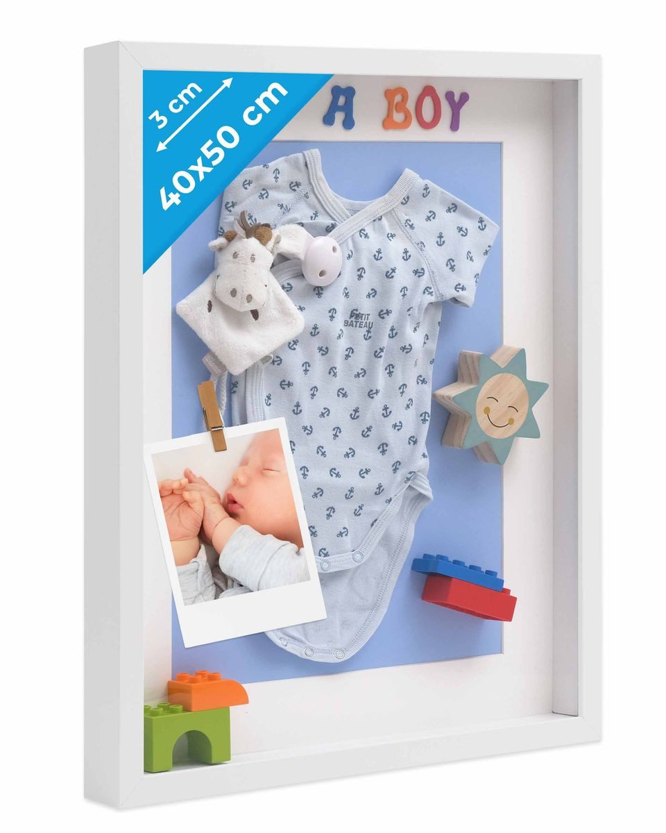 PHOTOLINI Bilderrahmen 3D-Rahmen mit Passepartout / für Objekte bis 3 cm Ti günstig online kaufen