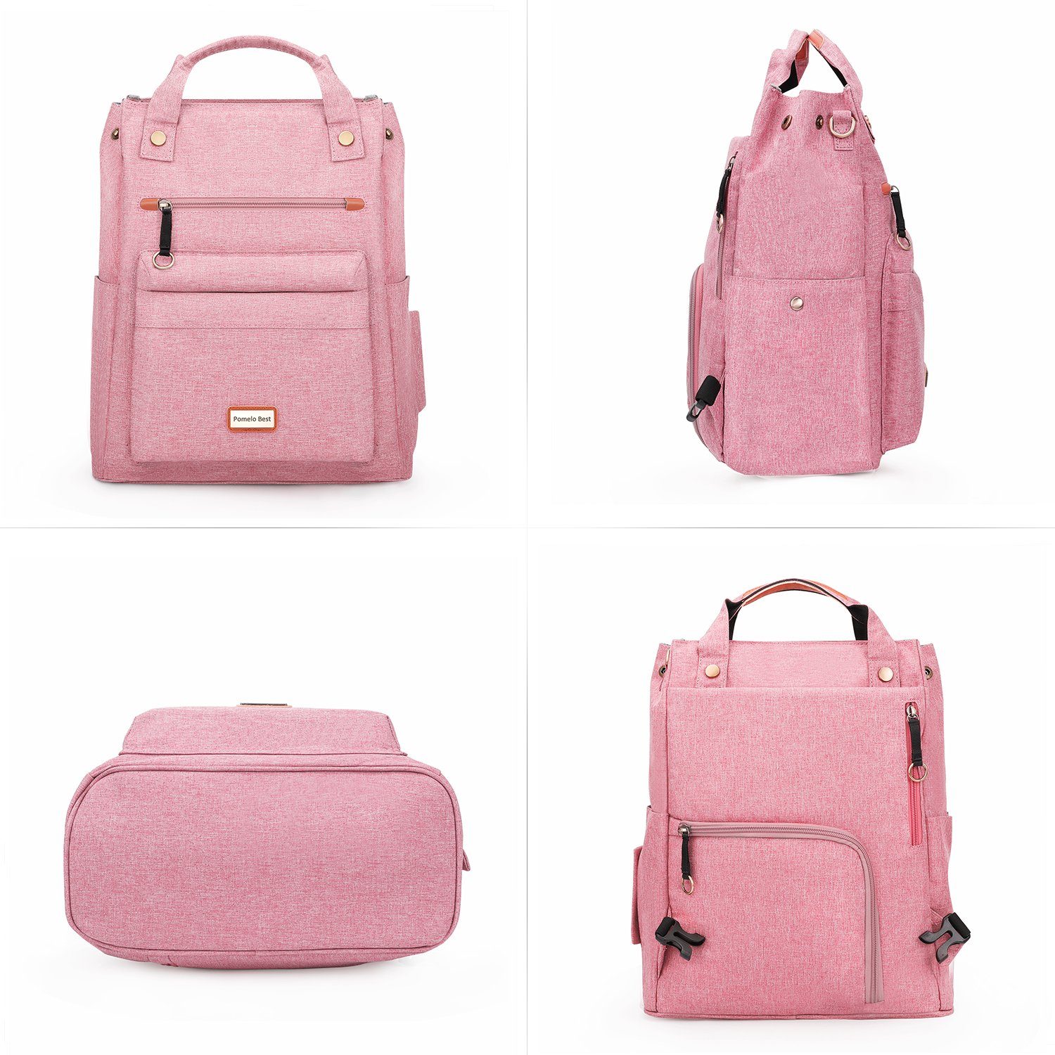 Kinderwagengurte Milchfläsche Babytasche, Babyflasche Baby mit Tasche Wickeltasche wasserabweisend Pomelo Kapazität), Rucksack Wickelrucksack, mit tragbarer Flaschenhalter, Multifunktions-Babytaschen Multifunktional, Schnullerhalter Pink Best Rucksack (Windeln mobiler Wickelrucksack Große Wickelauflage