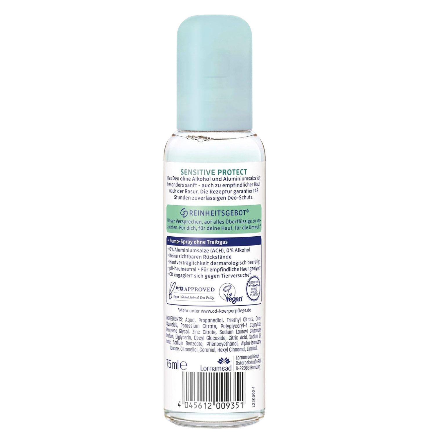 CD Deo-Spray 3 x CD Deodorant Sensitive Protect je 75ml ohne Alkohol für 48h Schutz
