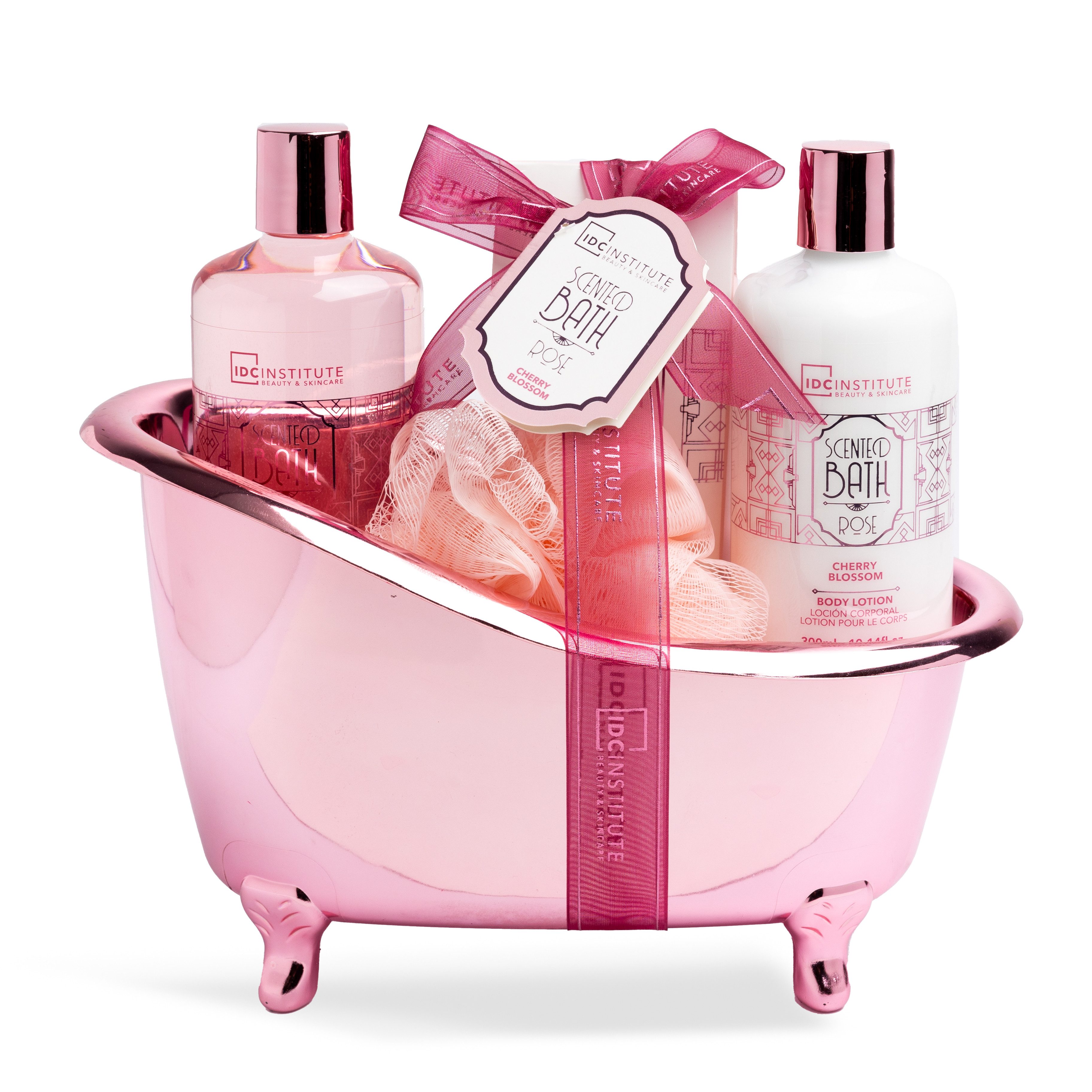 Idc Institute Hautpflege-Set großes, hochwertiges Bad- und Duschpflegeset "rosa Badewanne", 1-tlg.