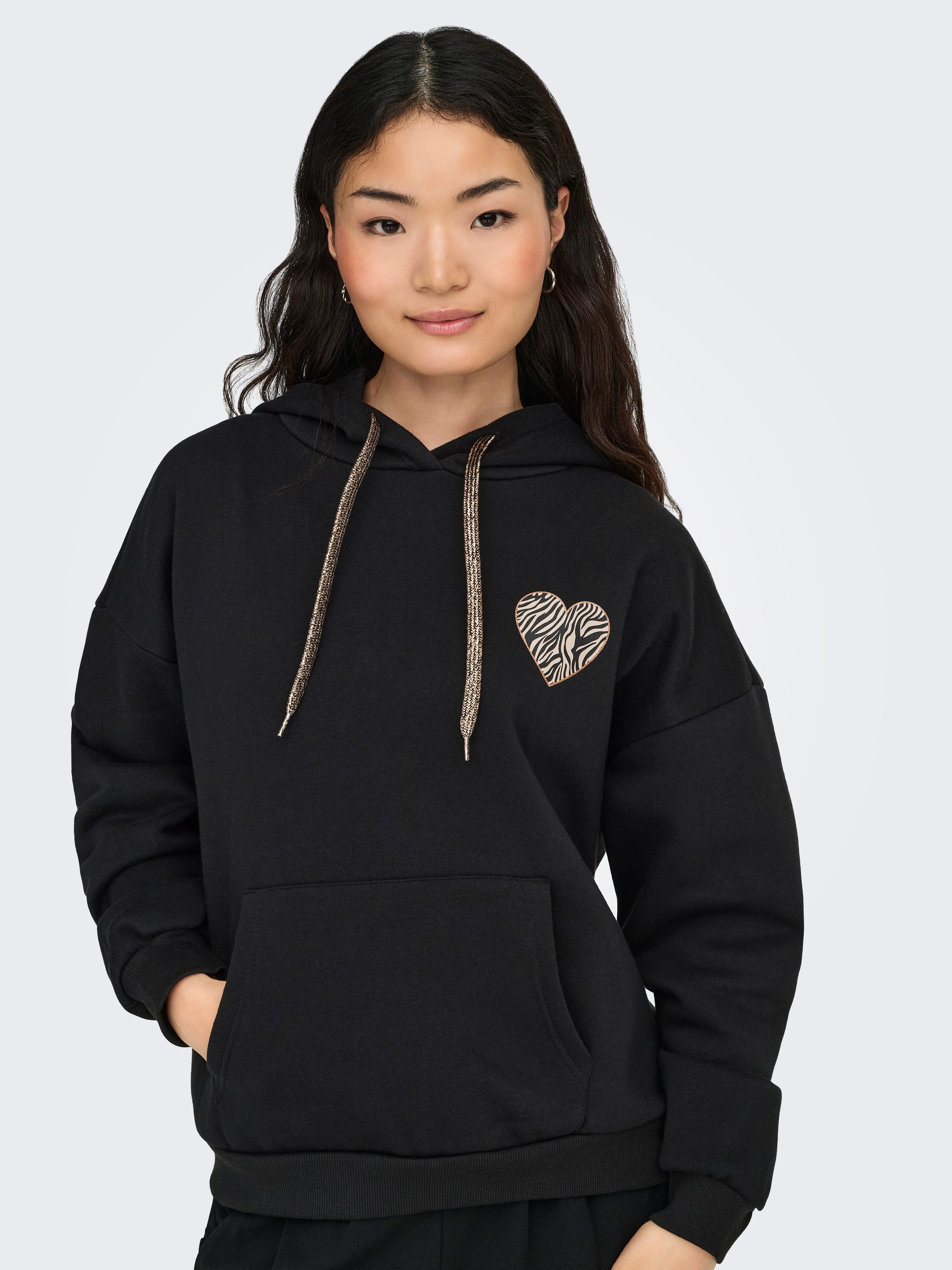 ONLY Kapuzensweatshirt ONLDAZE L/S ANIMAL HOODIE DETAILS CS SWT