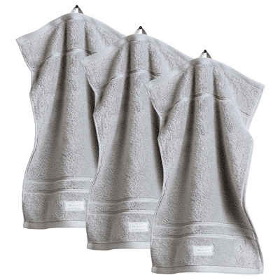 Gant Gästehandtücher Gästetuch, 3er Pack - Organic Premium Towel, Frottier (3-St)