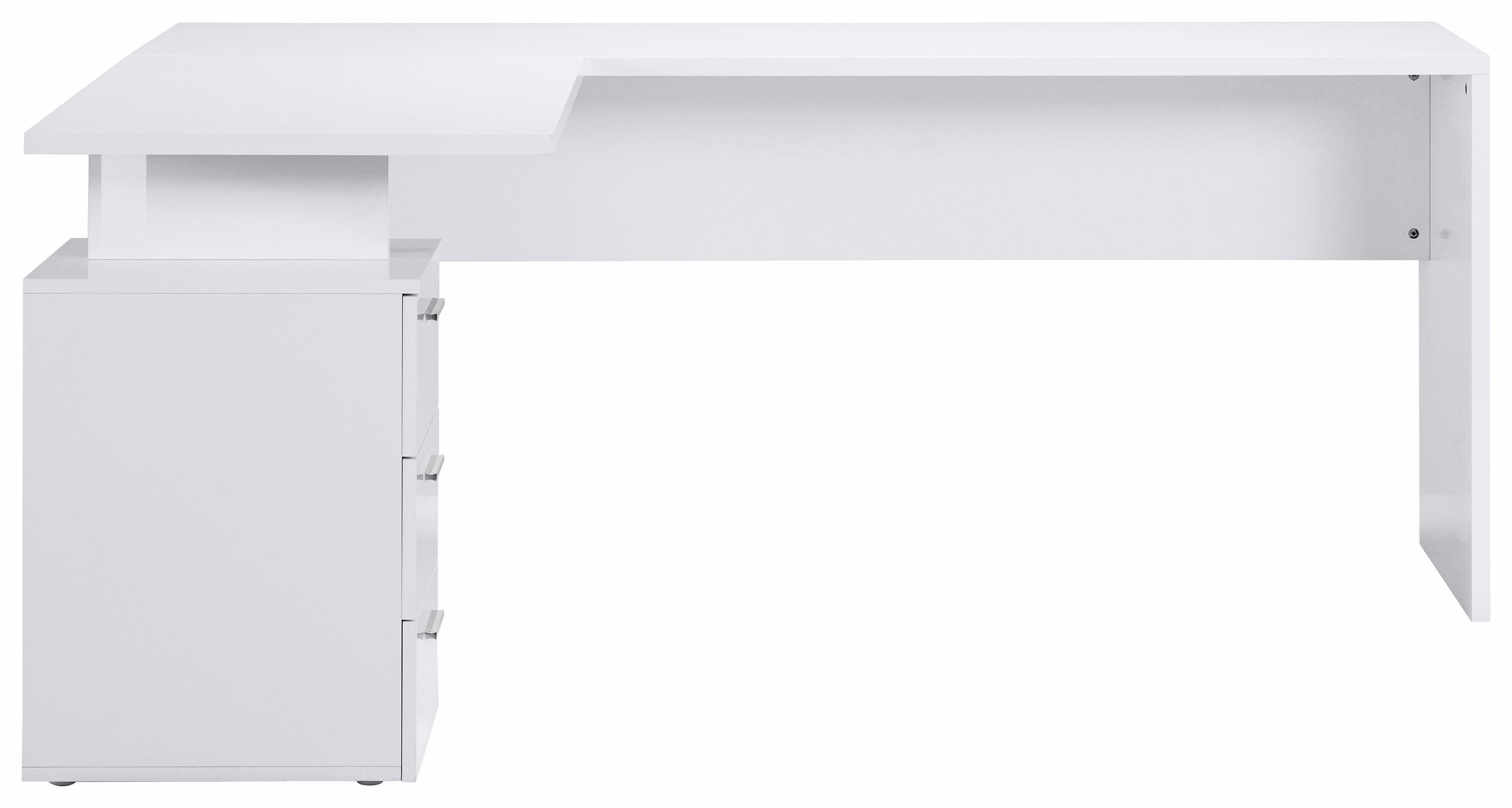 Home affaire Eckschreibtisch New Selina, Schreibtisch, Schubkästen, mit oder ohne Monitoraufsatz, B 180/160 cm