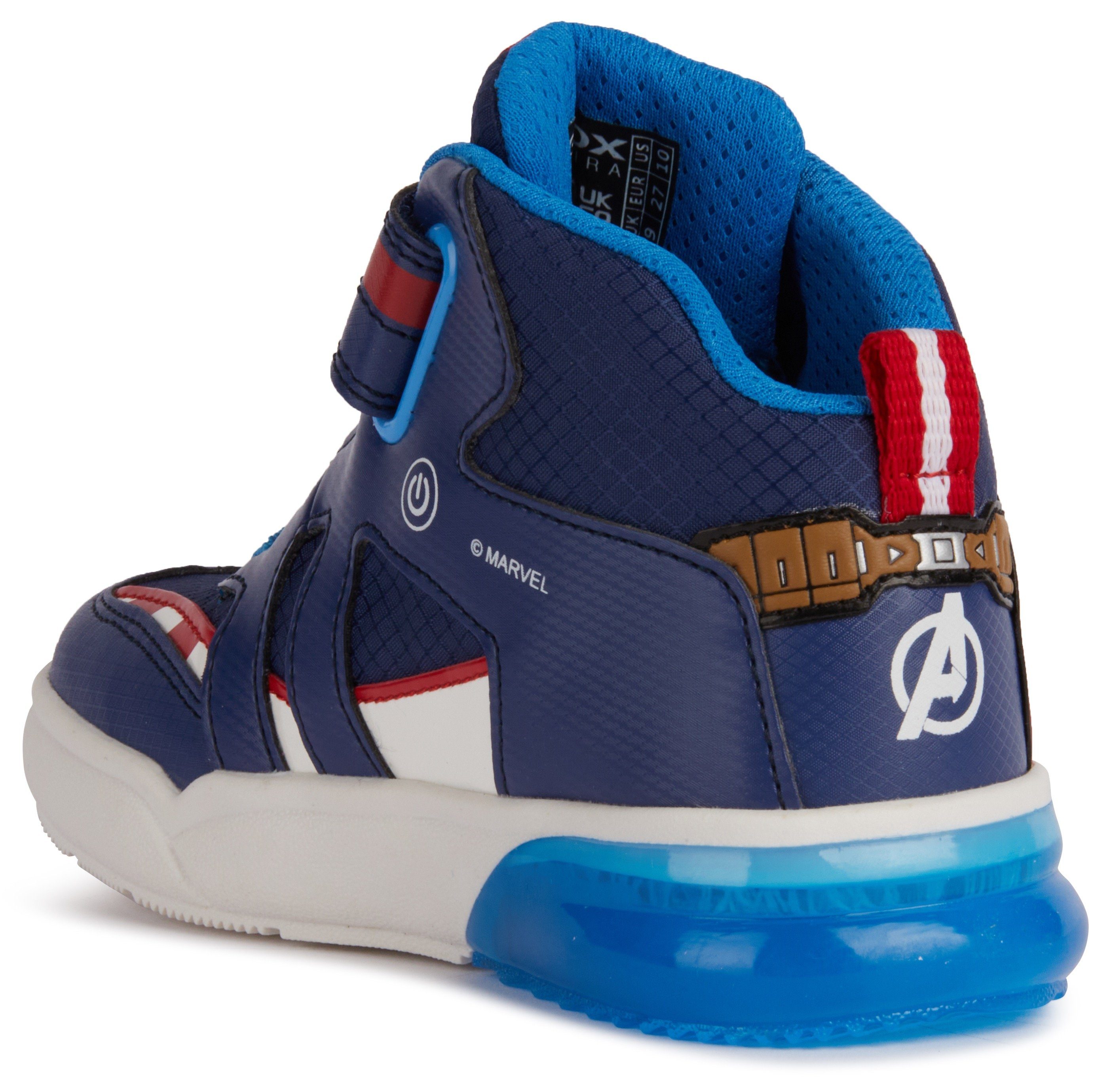 BOY Sneaker America mit J mit Geox Motiv Laufsohle, blinkender Sneaker Captain Blinkschuh GRAYJAY