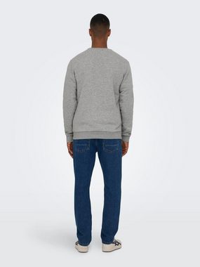 ONLY & SONS Sweatshirt Basic Sweatshirt Langarm Pullover ohne Kapuze ONSCERES 5428 in Hellbraun