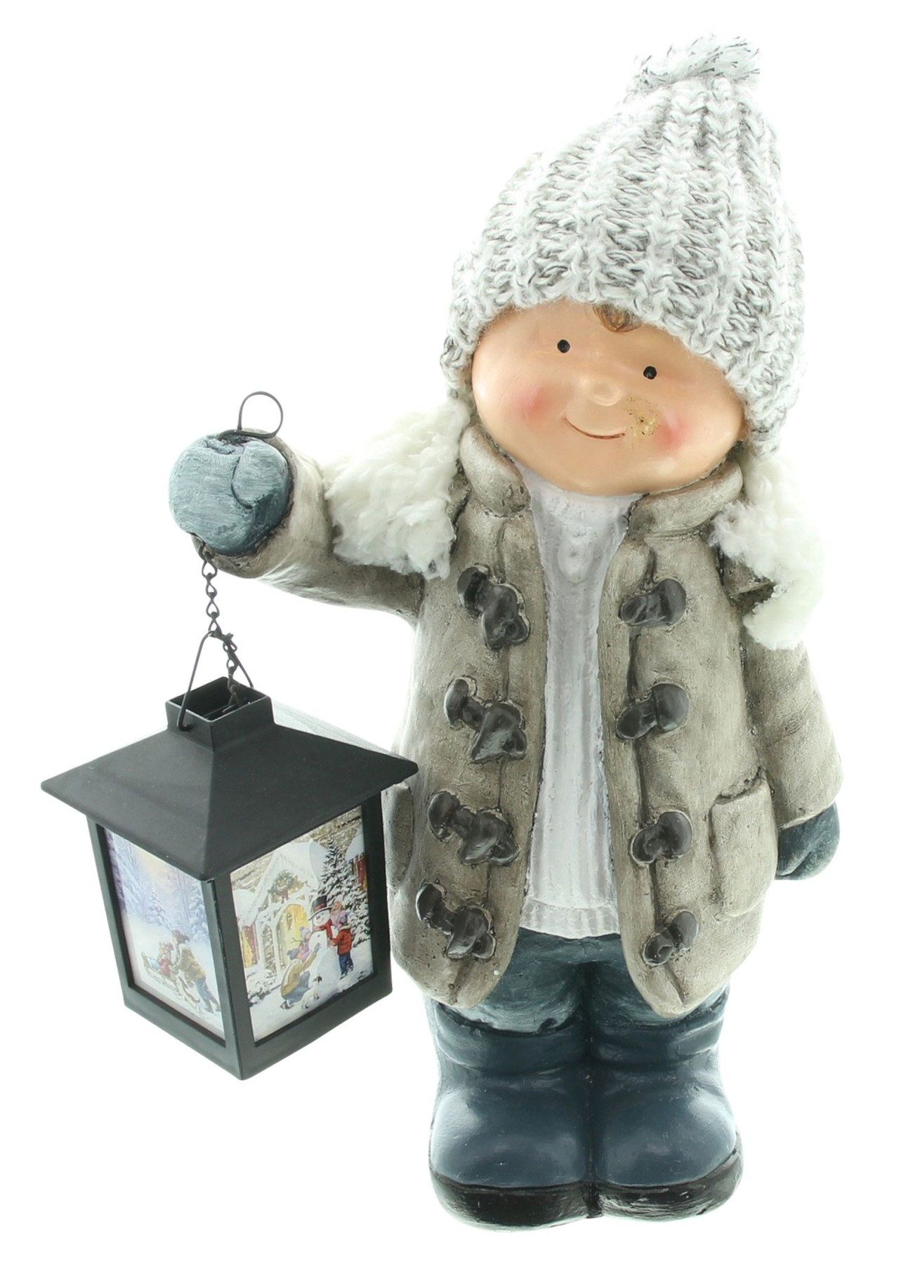 Dekoleidenschaft LED-Dekofigur "Junge" mit LED Laterne, 31 cm hoch, winterl günstig online kaufen