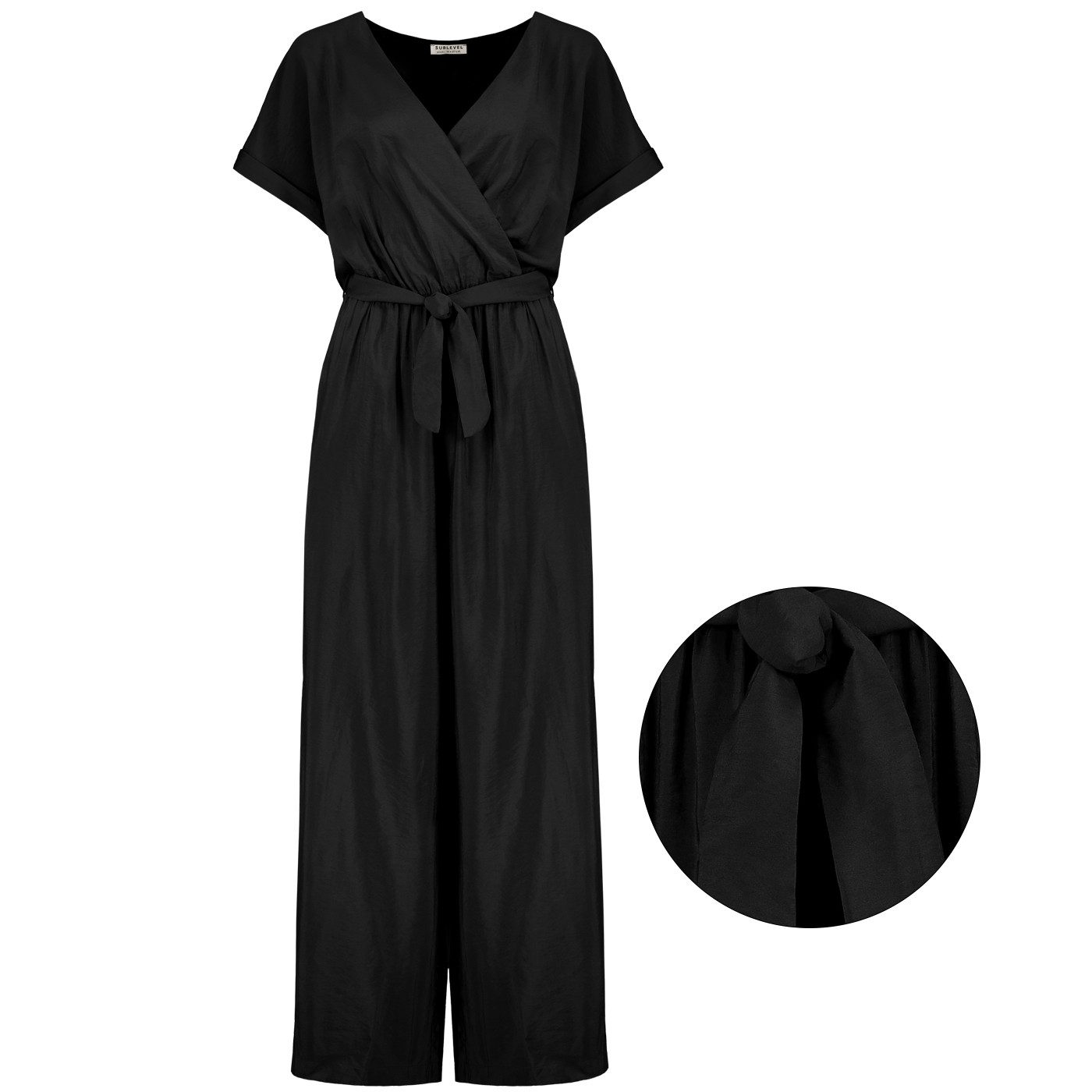 SUBLEVEL Overall Damen Overall Jumpsuit lange Hose Sommer Binde Gürtel Eint günstig online kaufen