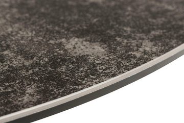 ACTONA GROUP Esstisch (1-St), tischplatte aus schwarzer rauer Keramik. Rund, T: 119 cm