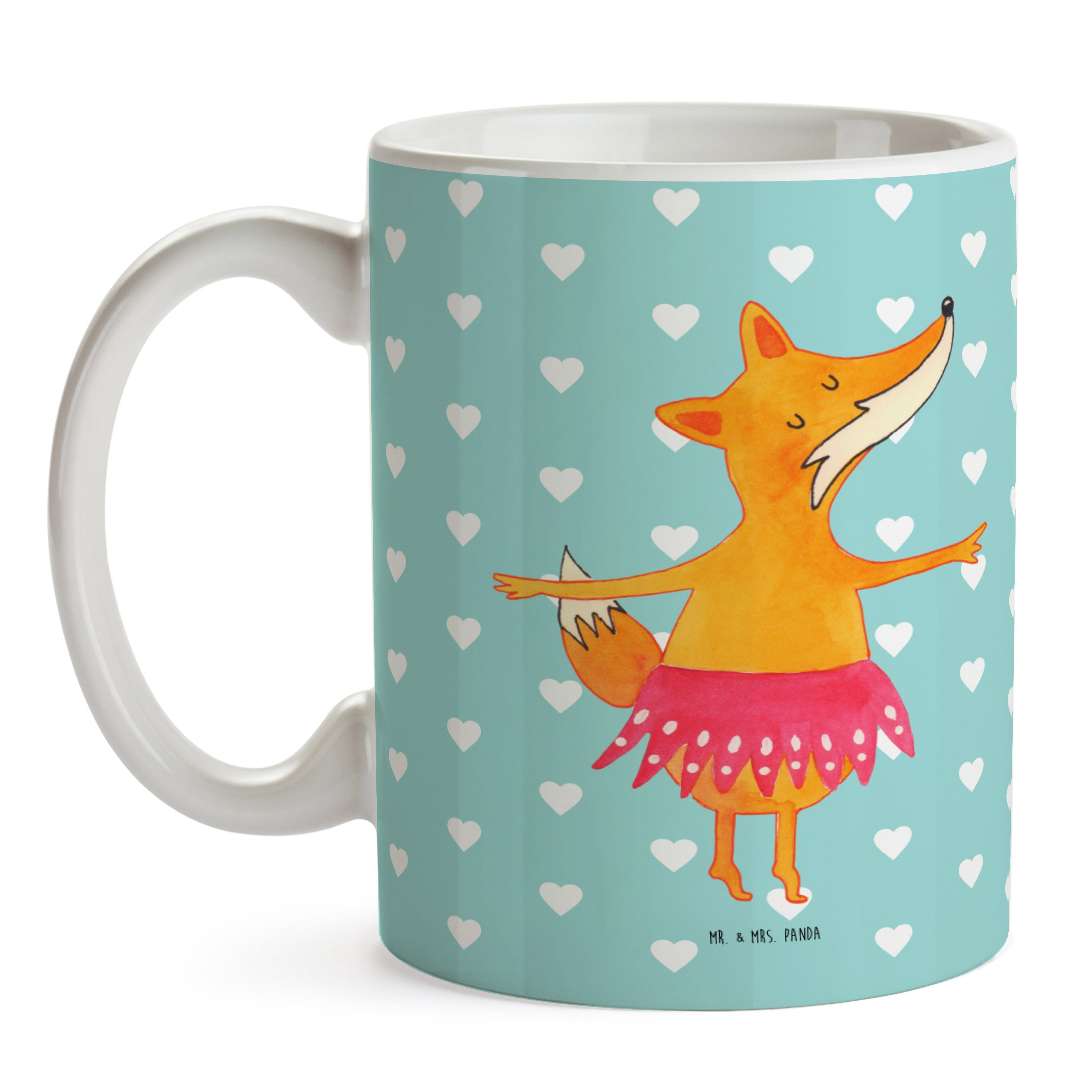 Mr. Mrs. Türkis Panda Tasse - & - Spruch, Einladung, Geschenk, Fuchs Pastell Fuchs Ballerina Keramik