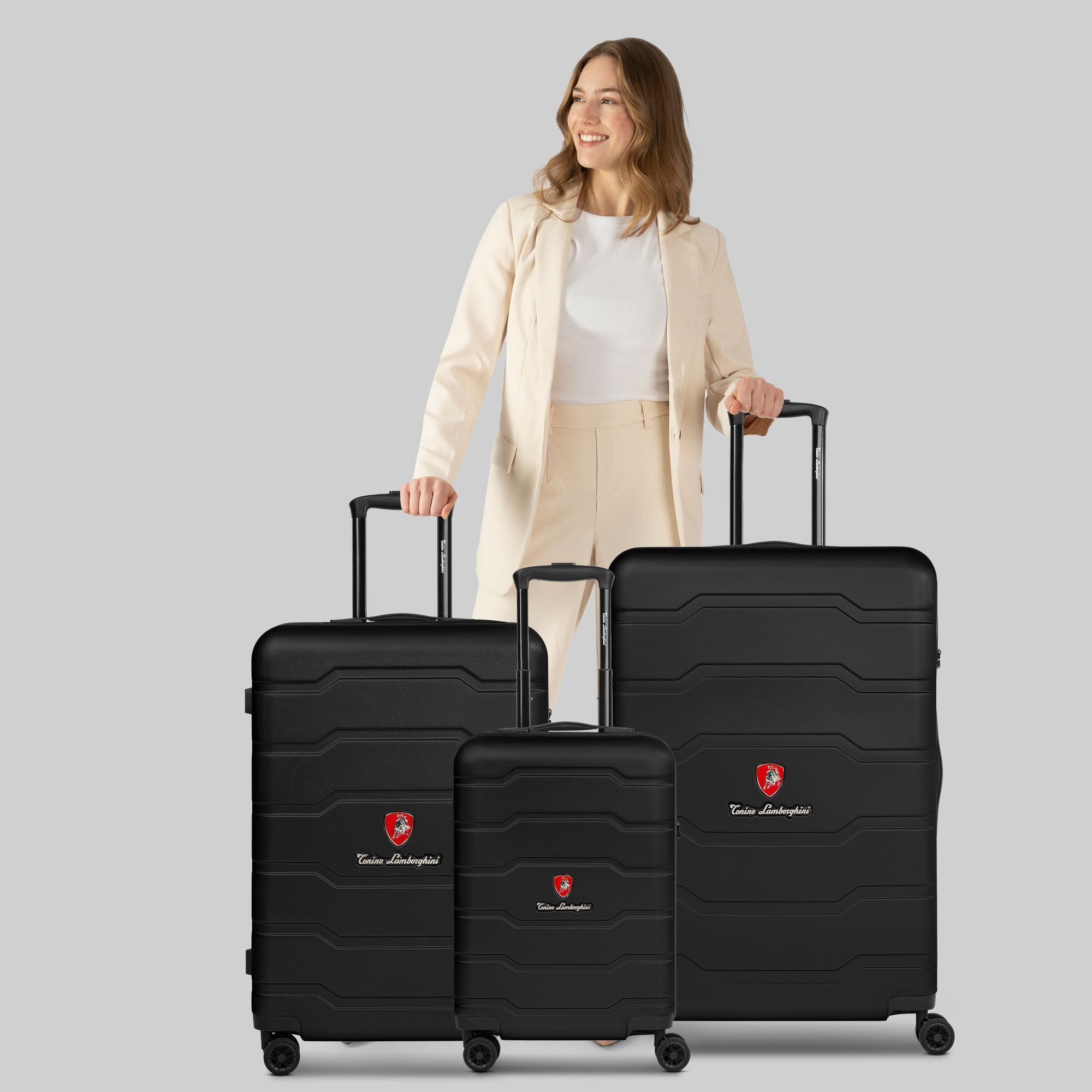 Tonino Lamborghini Trolleyset Bologna, 4 Rollen, (3-teilig, 3 tlg), ABS günstig online kaufen