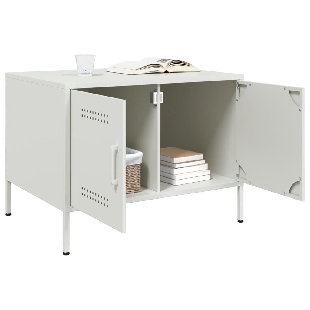 vidaXL Couchtisch Couchtisch Weiß 68x50x50,5 cm Stahl (1-St)