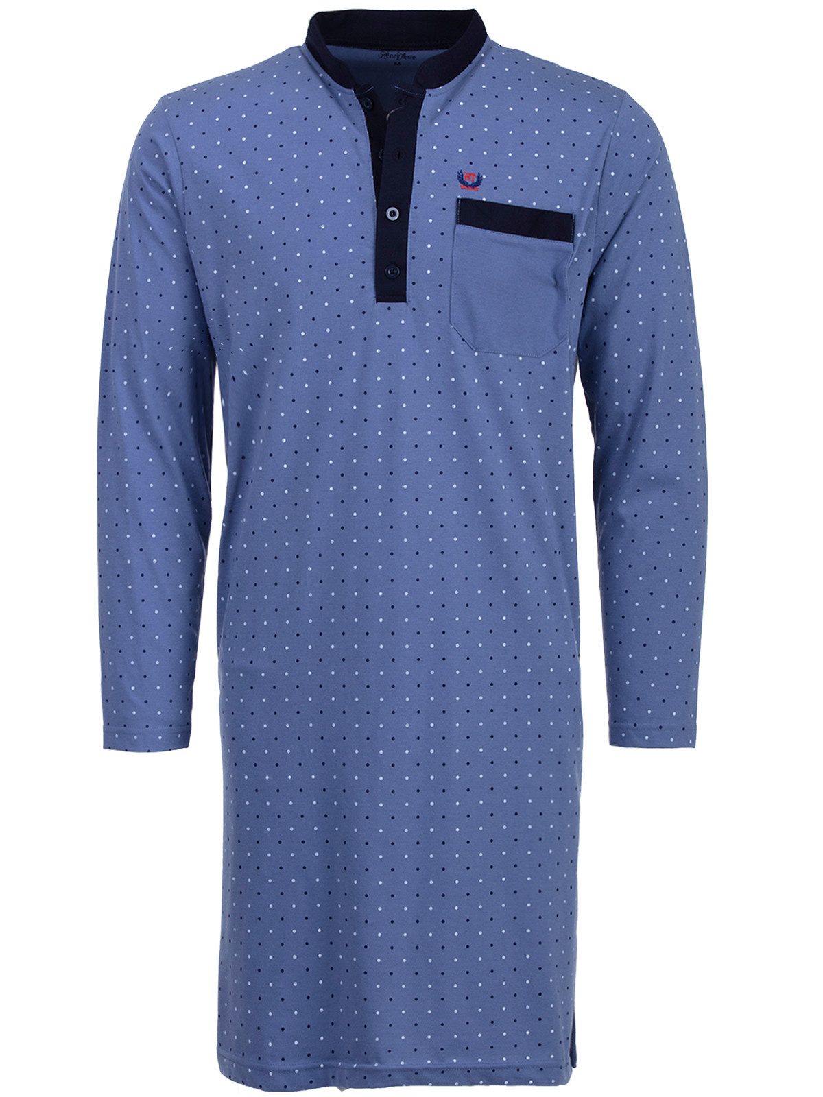 Henry Terre Nachthemd Nachthemd Langarm - Stehkragen mit Punkten günstig online kaufen