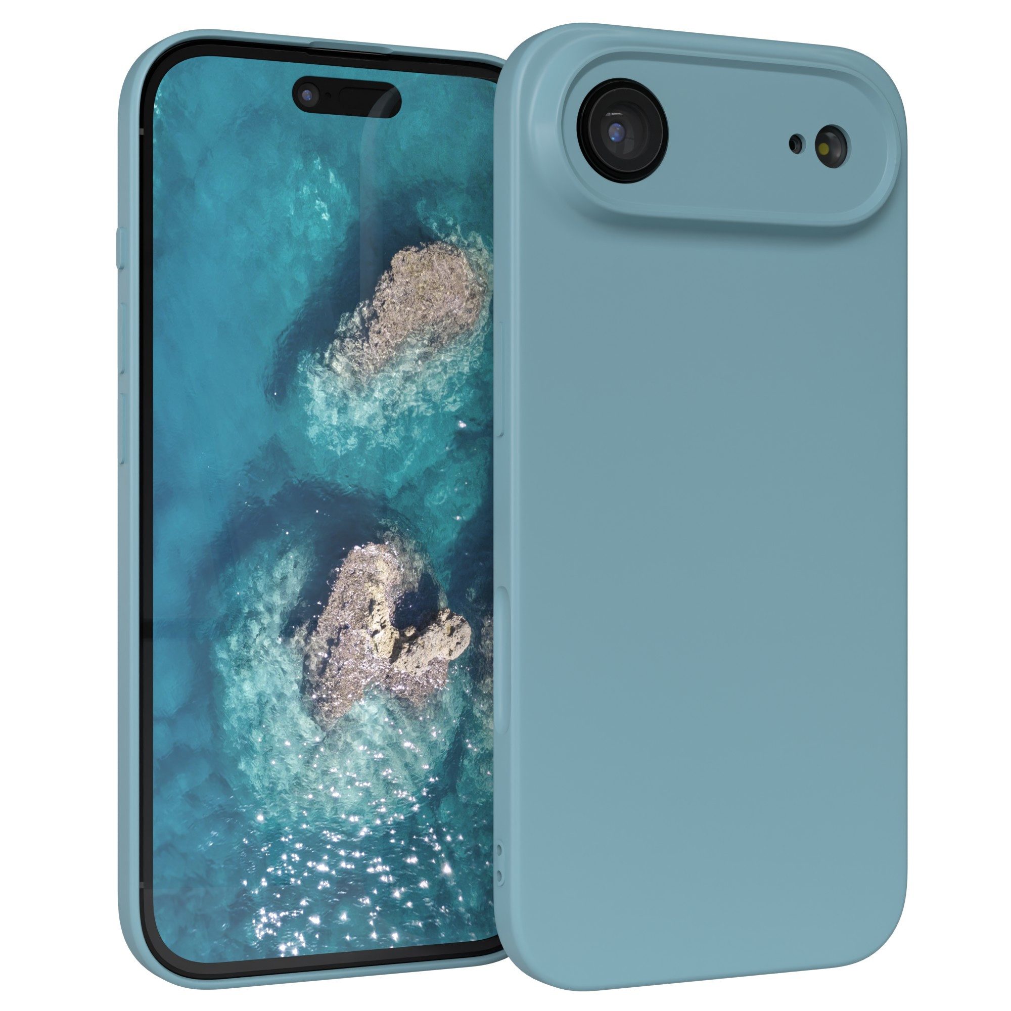 EAZY CASE Handyhülle für Apple iPhone Air Hülle Silikon 6,5 Zoll, TPU Silikon Bumper Case stoßfest Slimcover Schutzhülle Etui Blaugrün