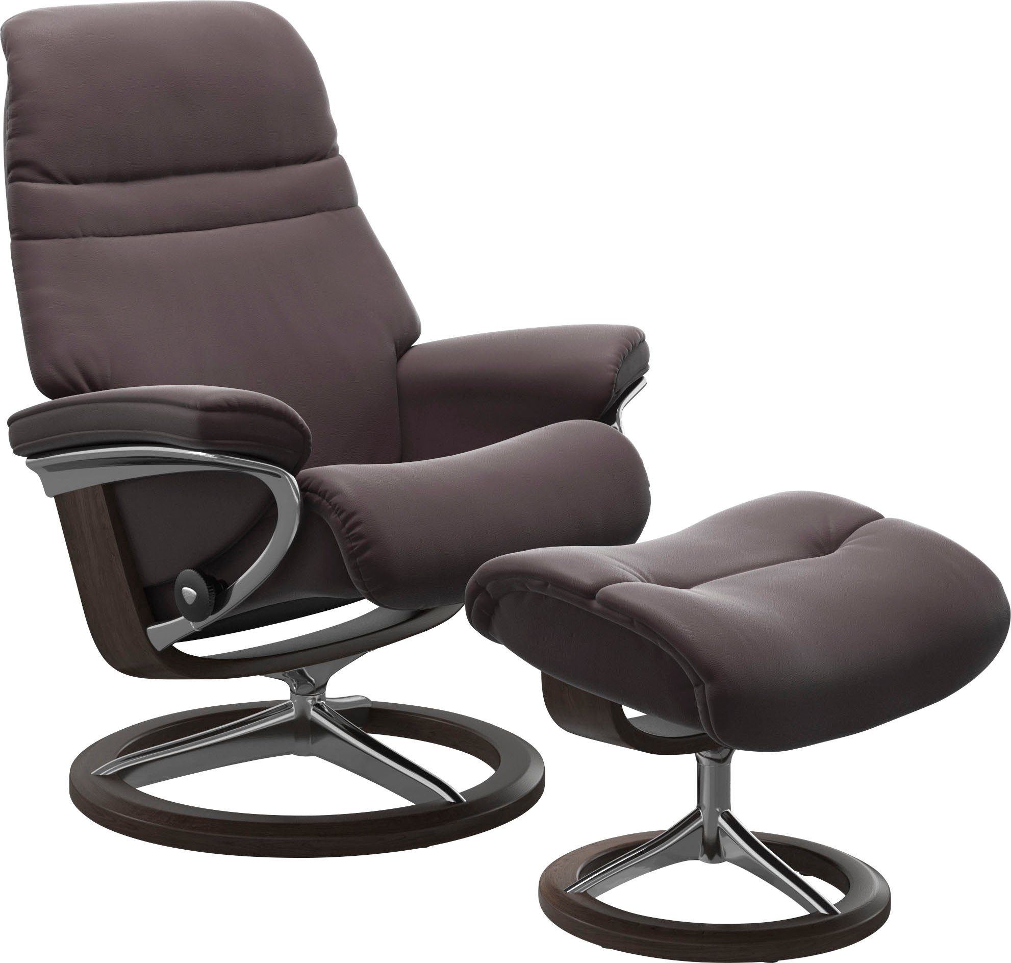 Stressless® Relaxsessel Sunrise (Set, Relaxsessel mit Hocker), mit Signature Base, Größe S, Gestell Wenge