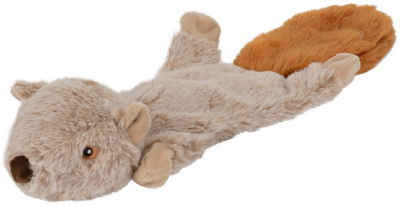 Dehner Tier-Beschäftigungsspielzeug Flat Squirrel, mit Quietscher, Länge 45 cm, braun, Polyester