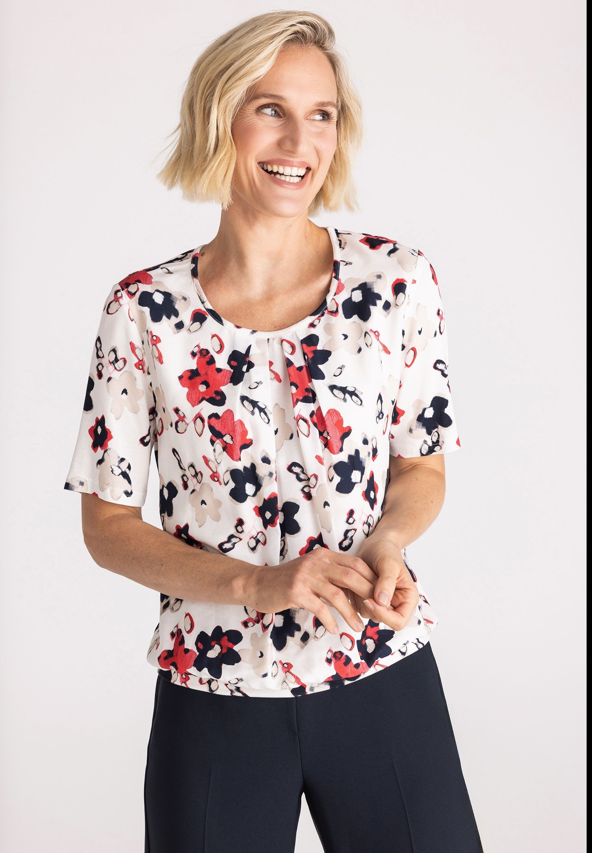 Blusenshirt mit sanfter Falte