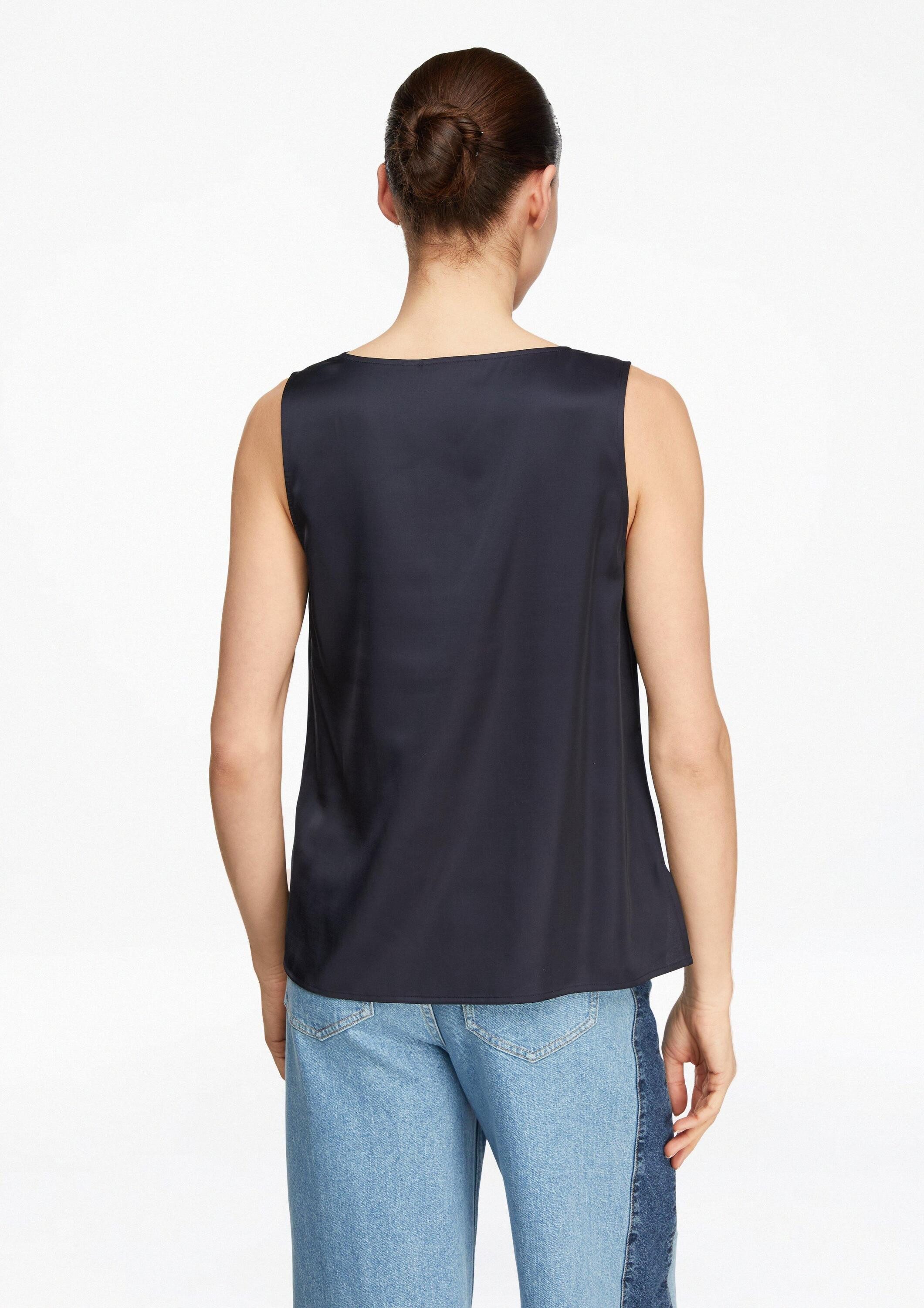 comma Blusentop Bluse Satin-Wasserfall-Top