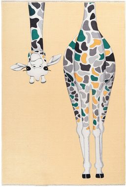 Kinderteppich My Greta 602, Obsession, rechteckig, Höhe: 6 mm, Kurzflor, Motiv Giraffe, mit Fransen, Kinderzimmer