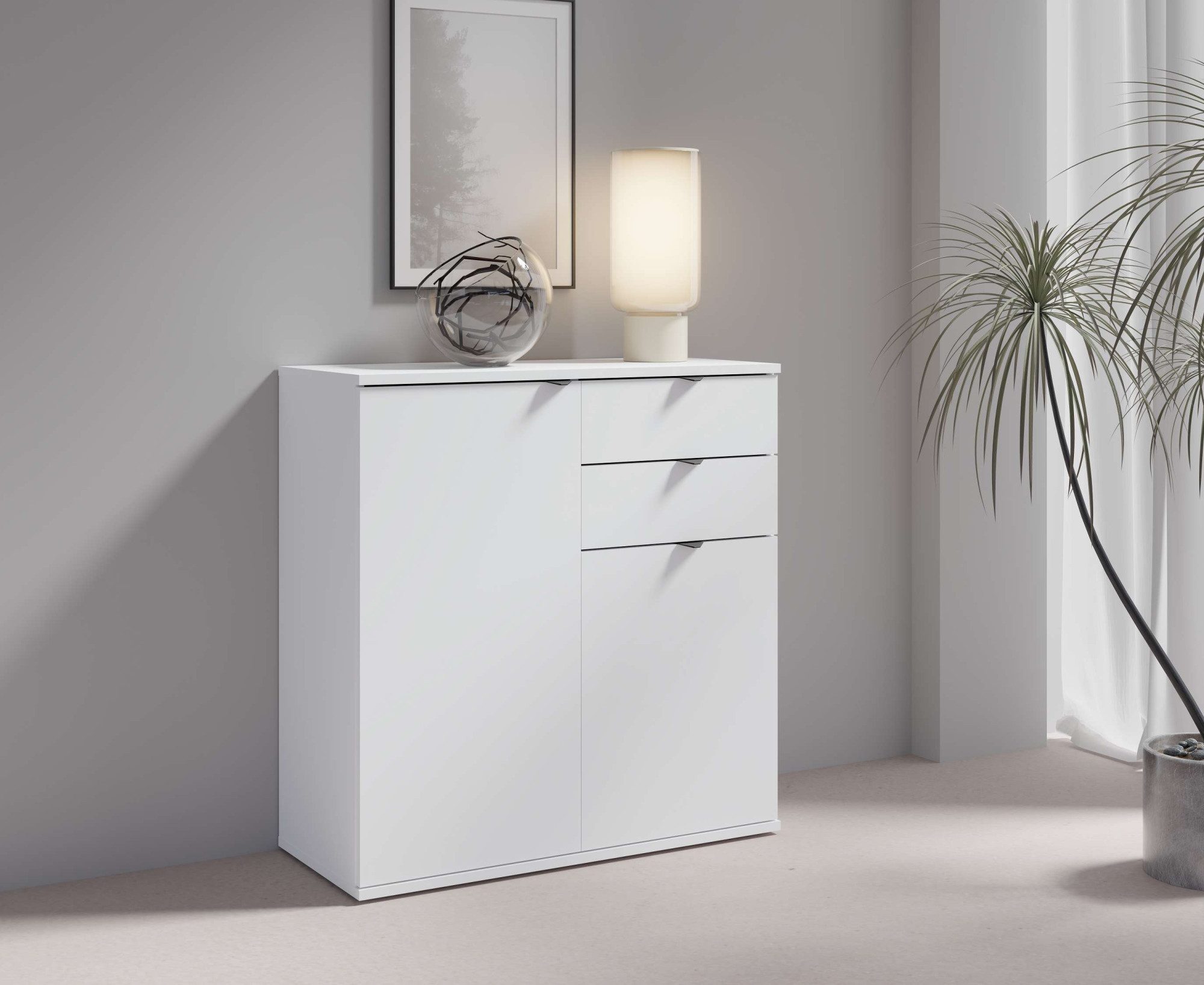 Kommode THALIAANA Sideboard mit 2 Türen und 2 Schubladen, Breite 80 cm