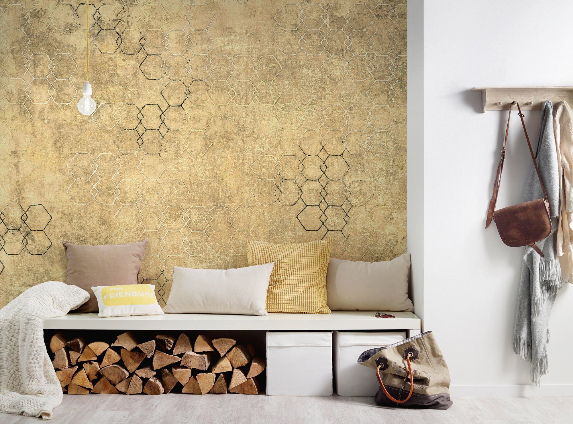 Architects Paper Fototapete Atelier 47 Hexagon Art 1, glatt, geometrisch, (4 St), Vlies, Wand, Schräge, Decke