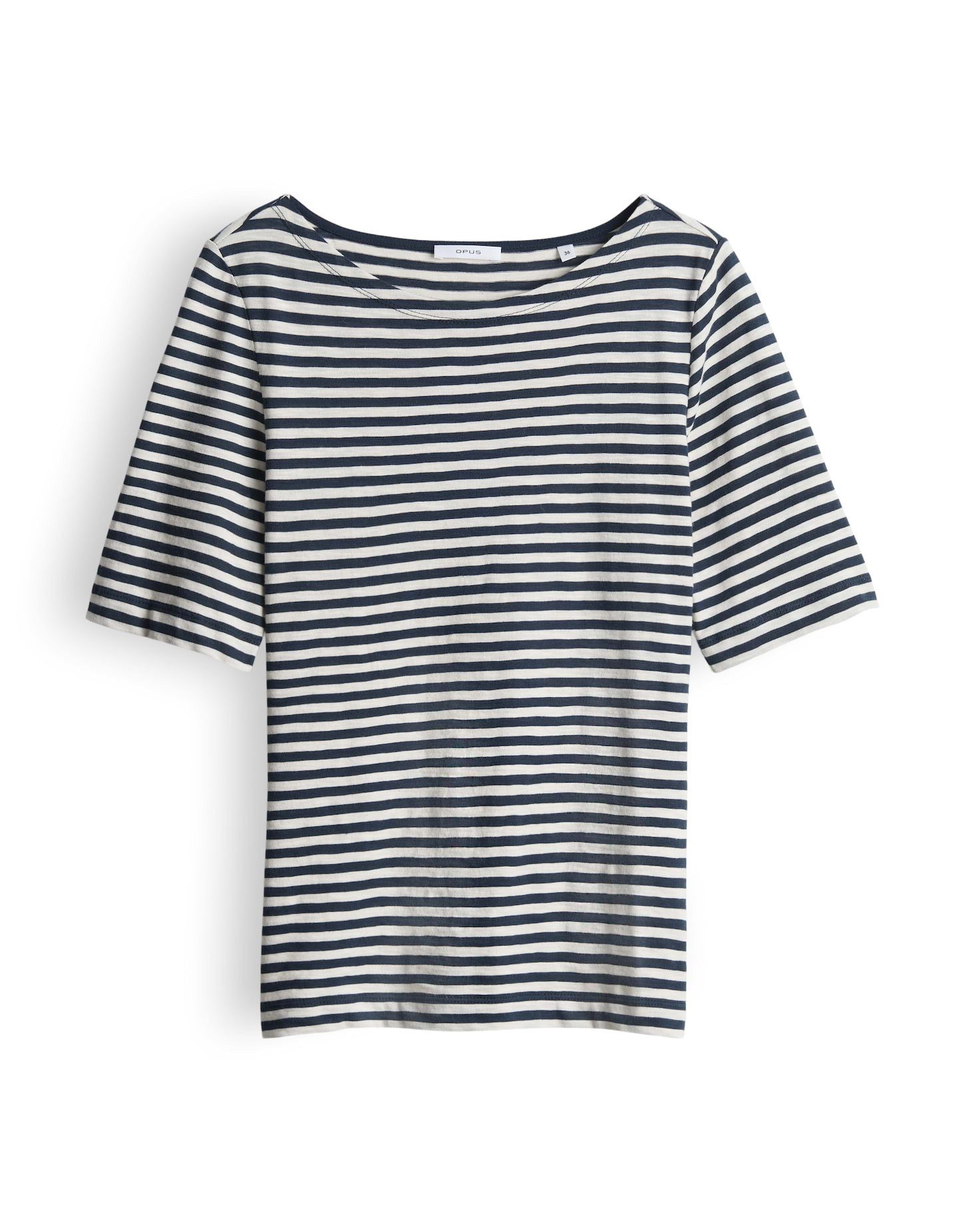 OPUS Kurzarmshirt SIZUKI aus nachhaltiger Baumwolle U-Boot-Ausschnitt, elas günstig online kaufen